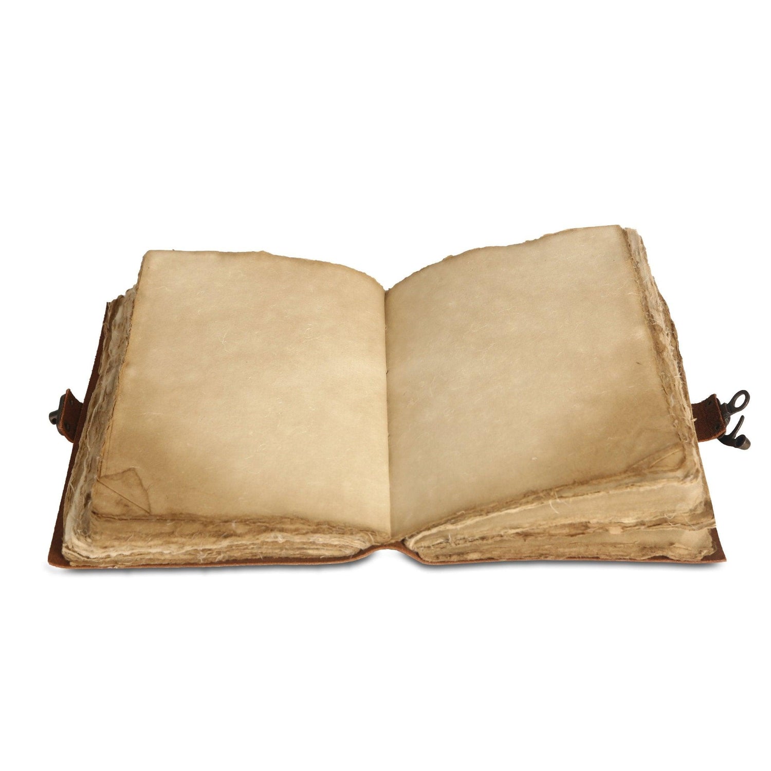 Handmade leather journal of deckle edge paper