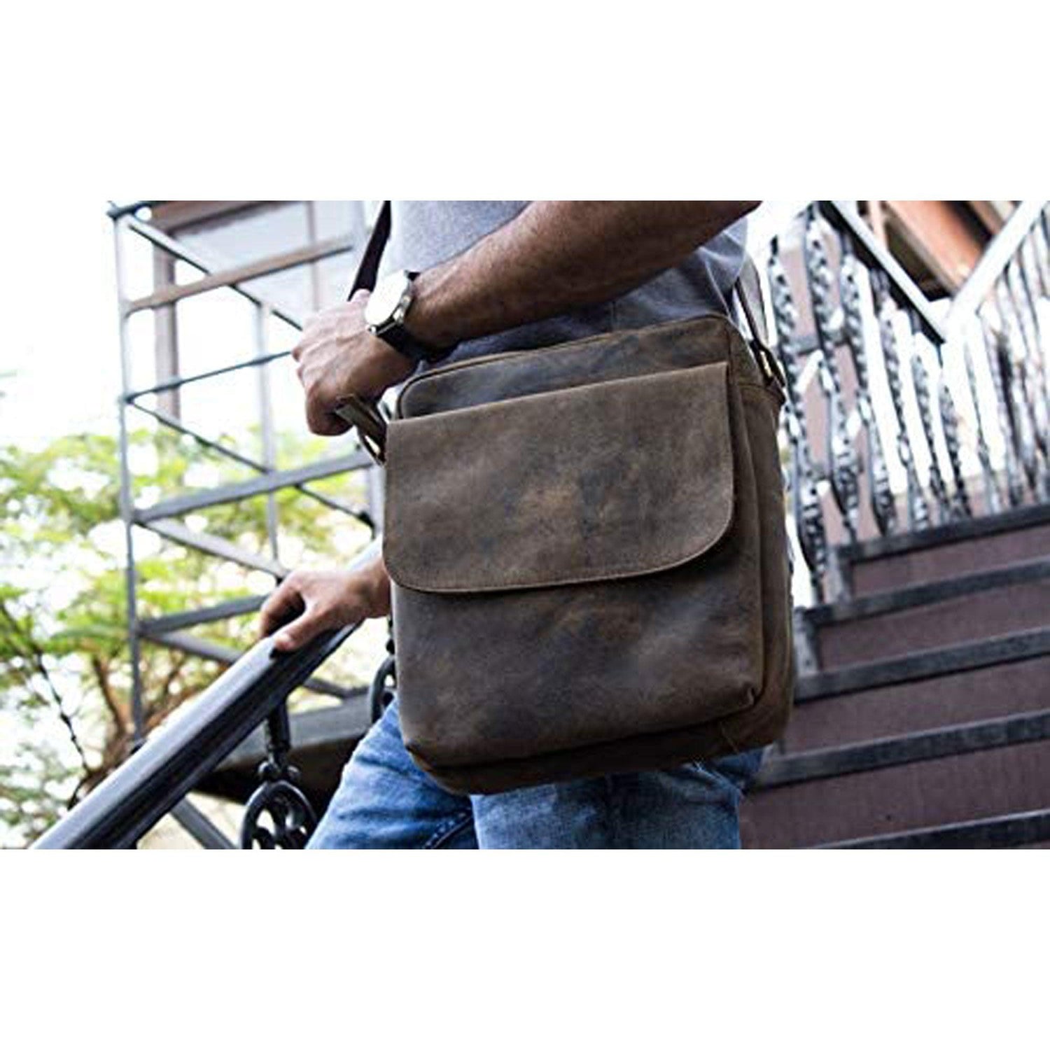 11-inch leather satchel for professionals