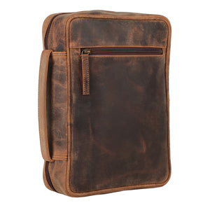 Leather Bible Cover for Men & Women – Zippered Bible Case with Handle, Note & Pen Organizer – Fits Large Study Bible – 11.5x8.5 Inch