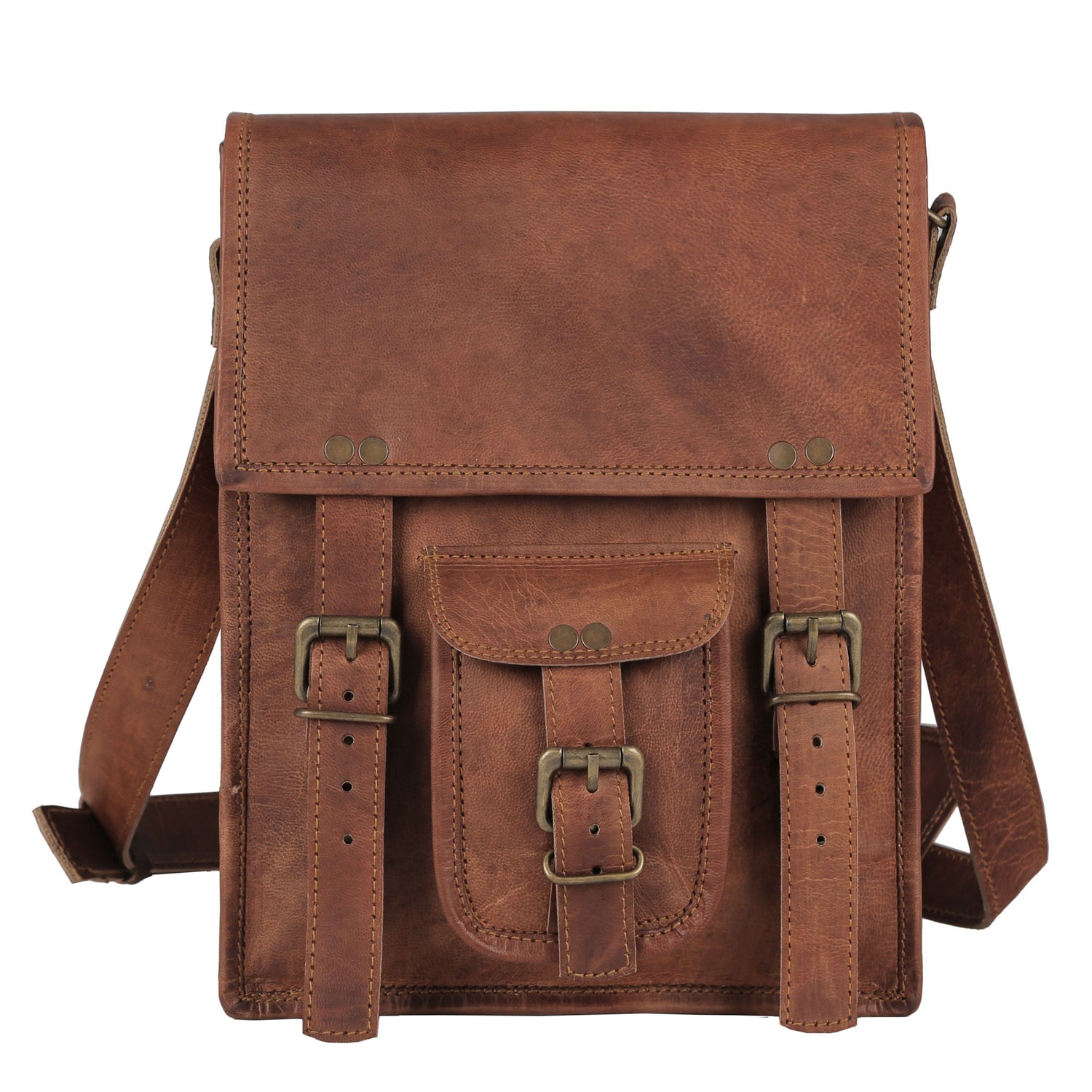 Leather 11 Inch Sturdy Satchel – iPad Messenger Bag for Men and Women