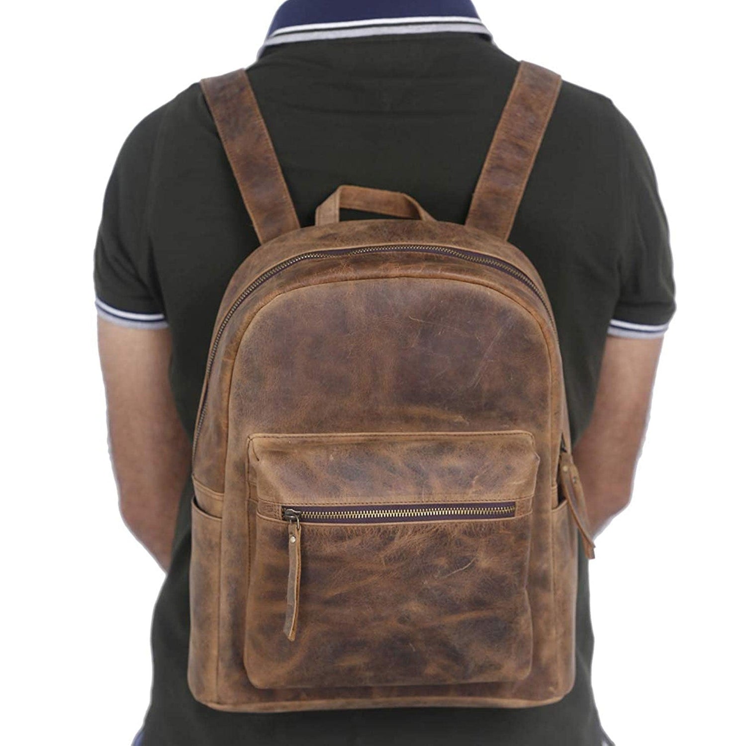 Premium Buffalo Leather Backpack for Women and Men