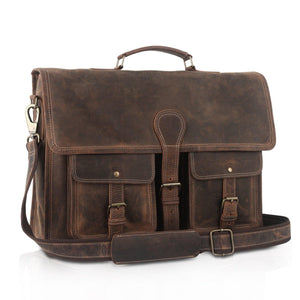Buffalo leather laptop messenger bag