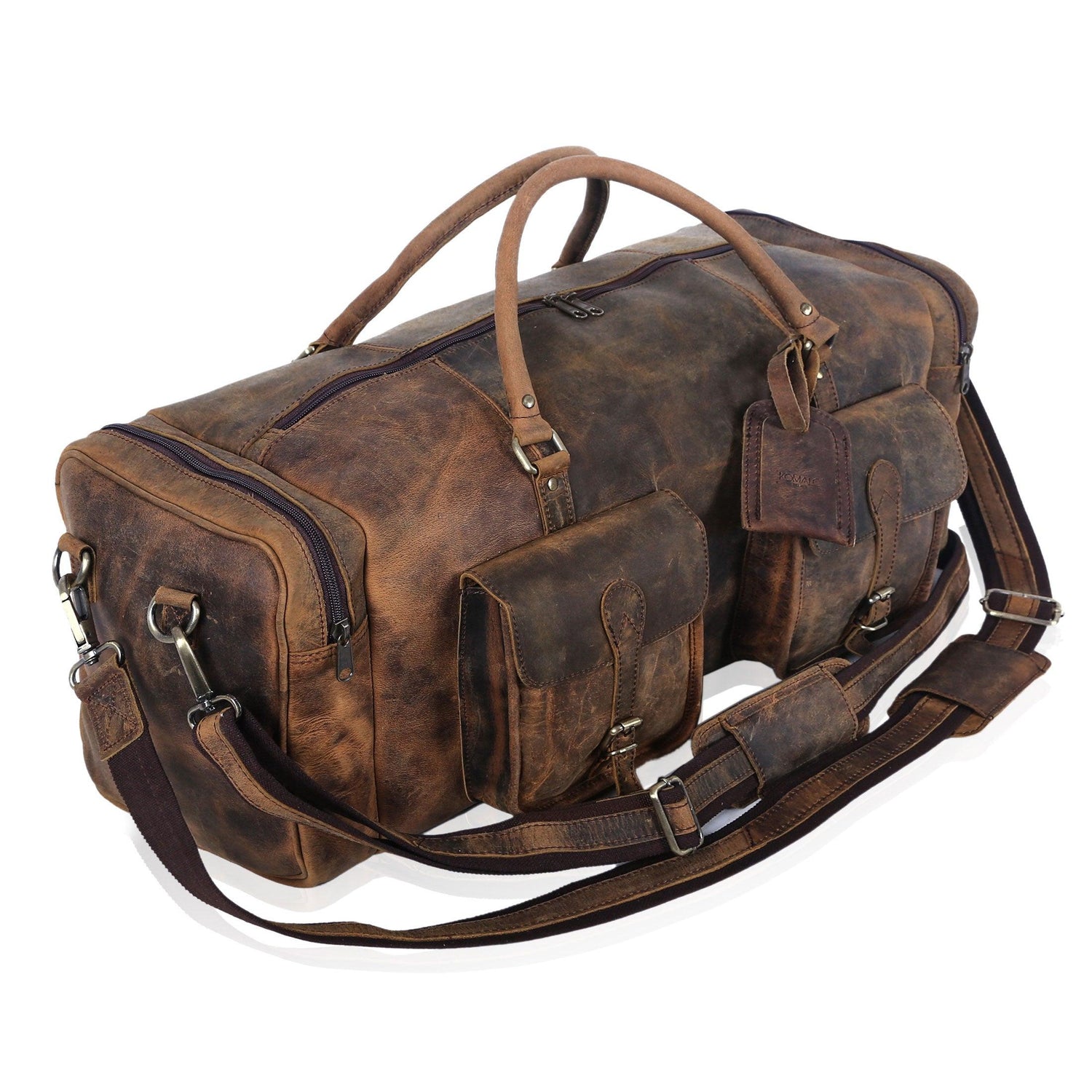 28-inch buffalo leather duffel bag