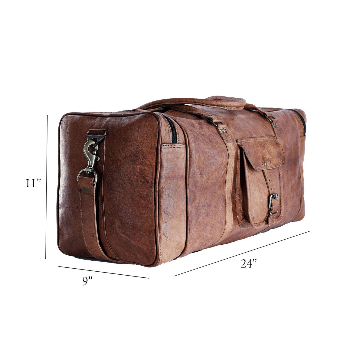 Leather Duffel Bag Large 24-Inch Square Duffel Leather Duffel Bag Large 24-Inch Square Duffel