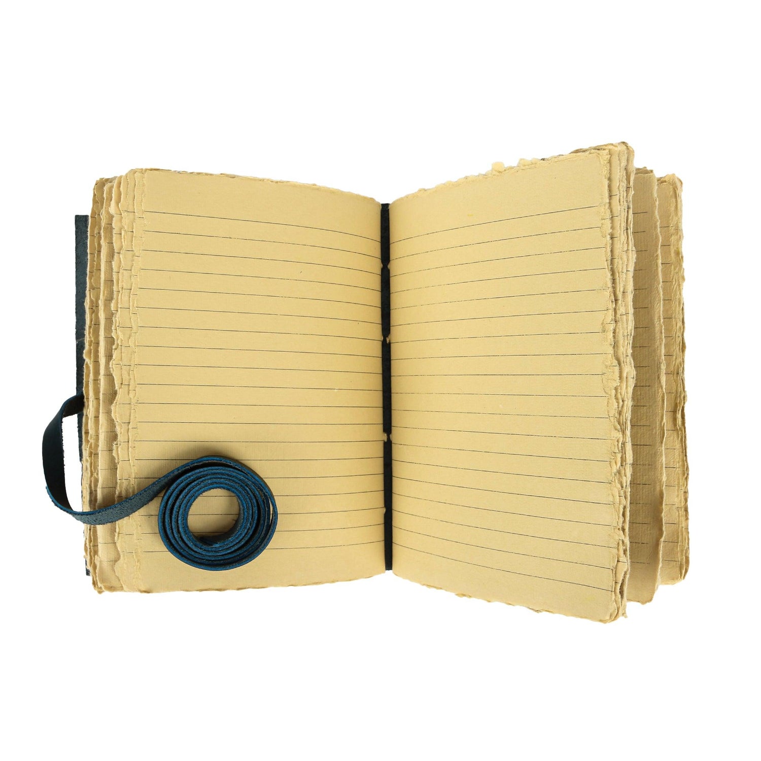 lined deckle edge paper of leather journal