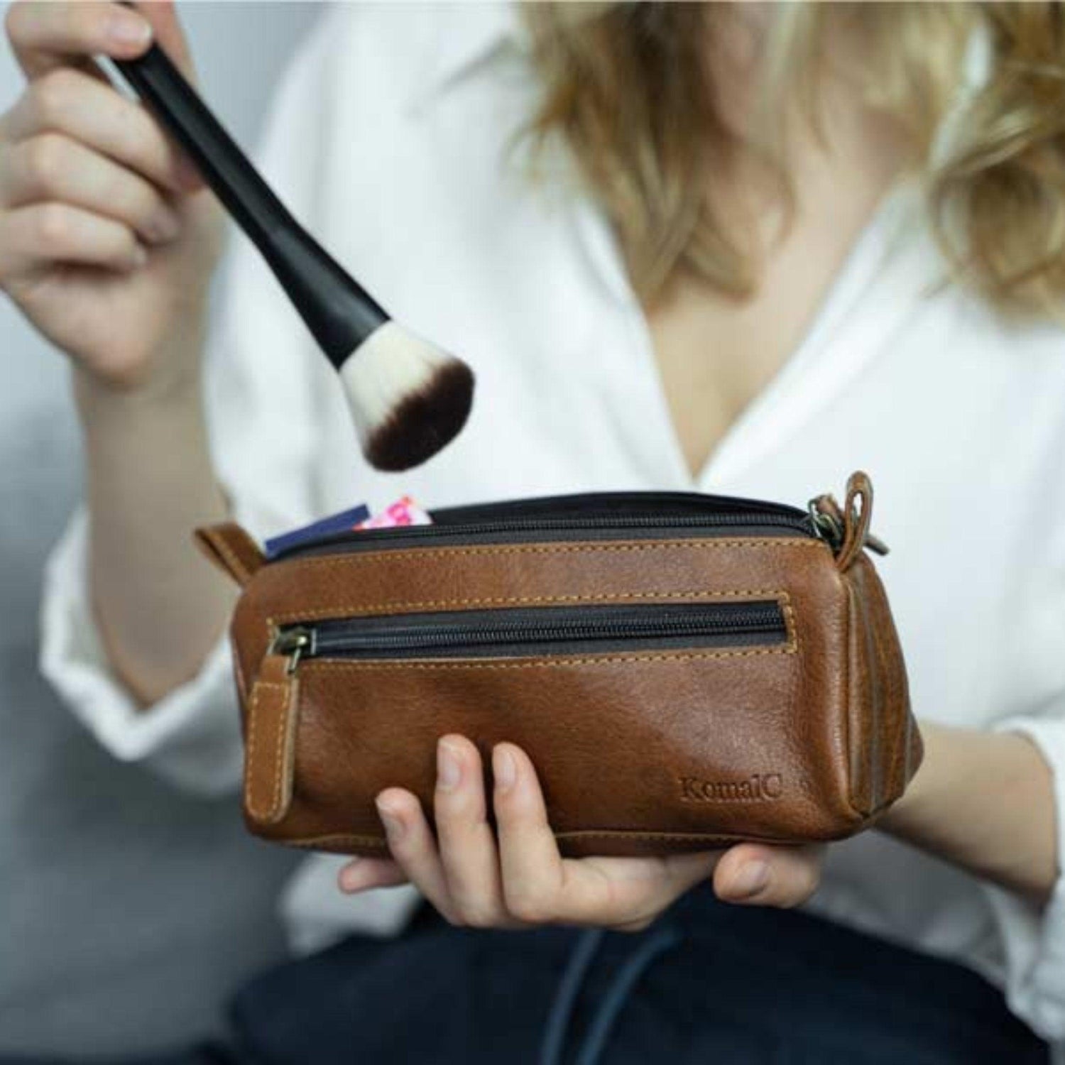 Handcrafted leather pencil pouch for students and artists