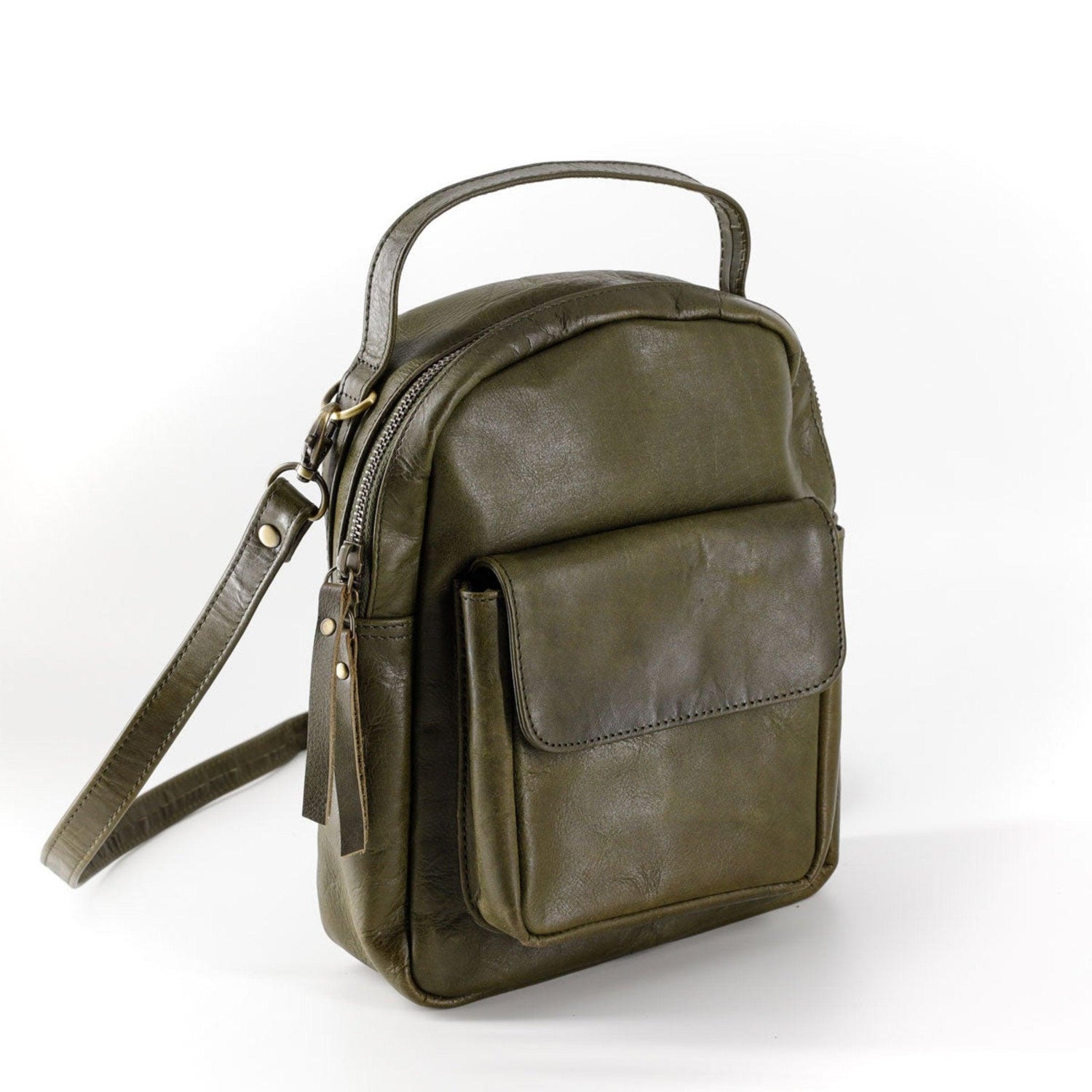 Green Crossbody School Bookbag, Satchel Casual Tote, and Travel Daypack
