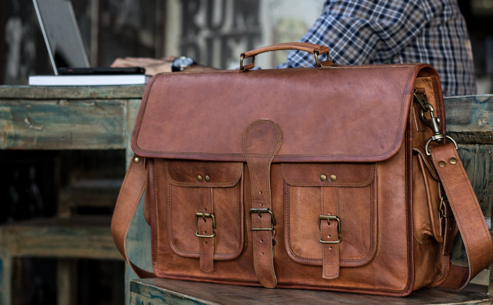 Leather office bag ,laptop bag, Men Briefcase, Real leather, Messenger Bag,  Gift 