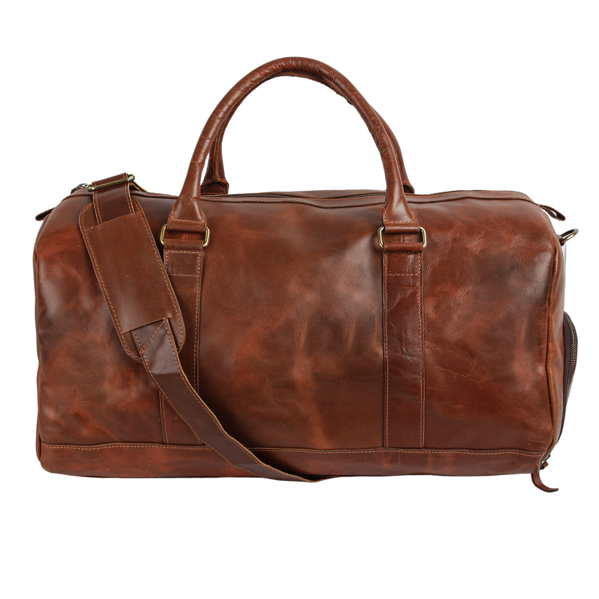 KomalC Leather Travel Duffel Bags for Men and Women Full Grain Leather