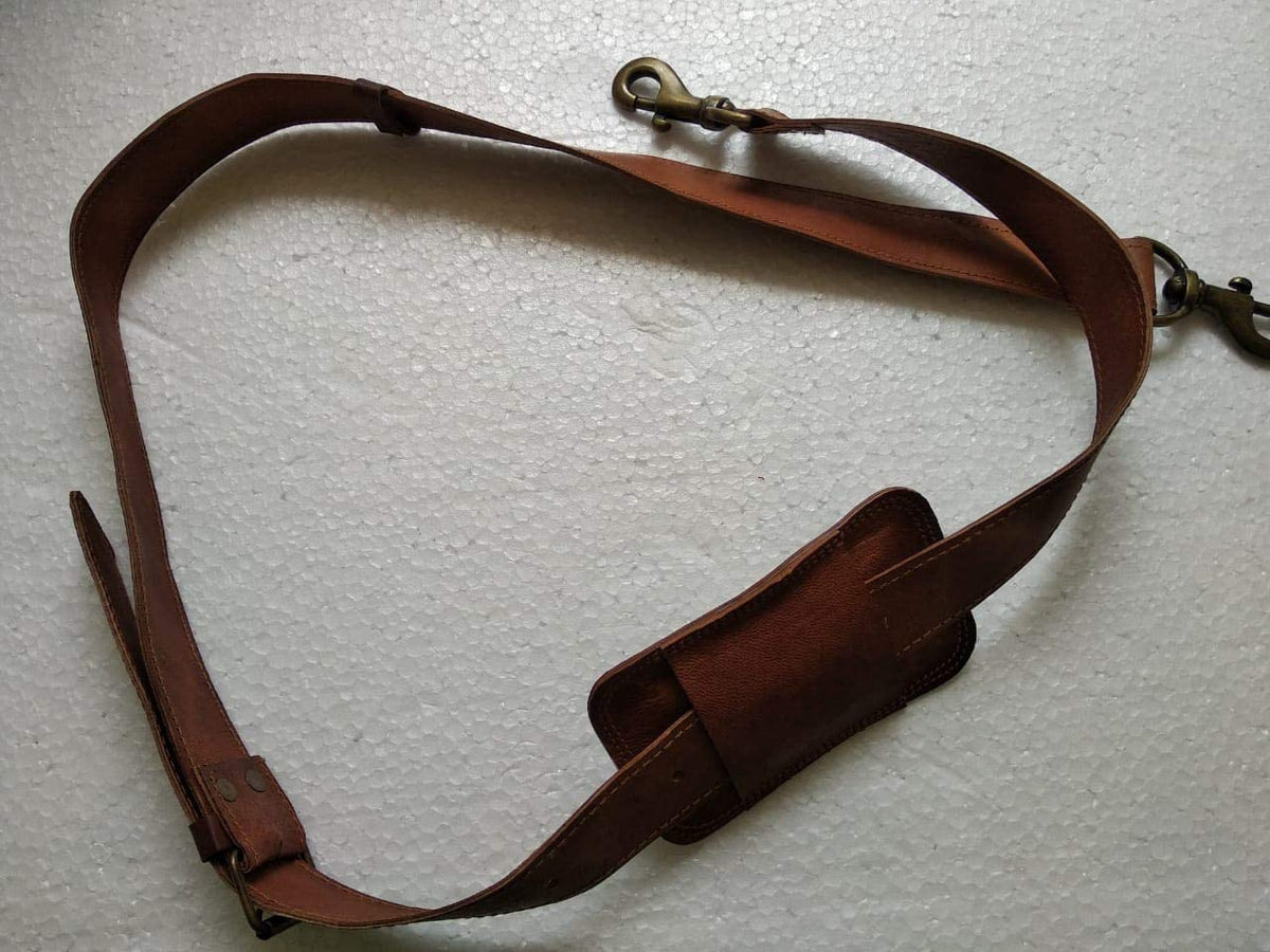 JKNAKN Replacement Adjustable Leather Shoulder Strap with Metal