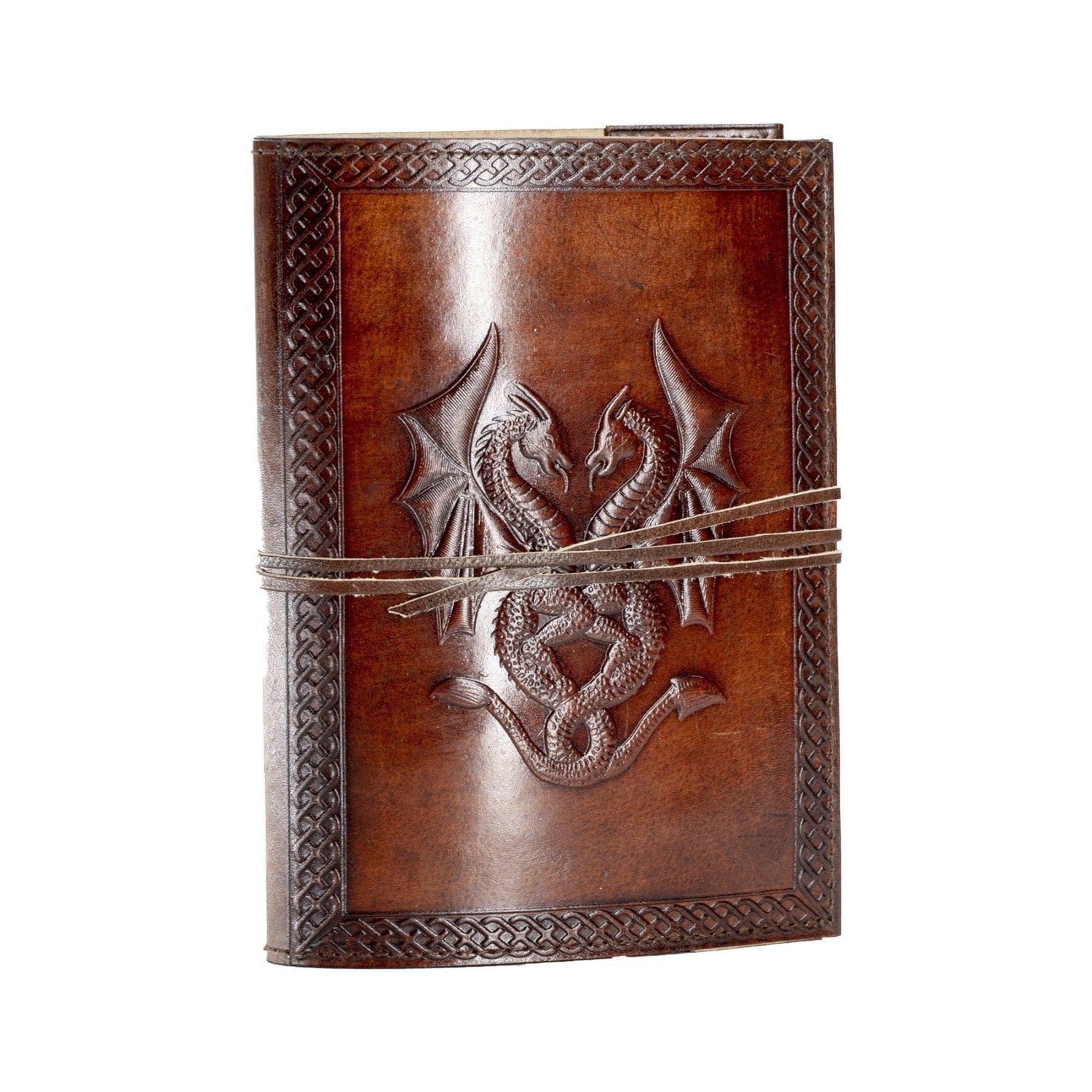 Refillable lined brown leather journal for Men & Women