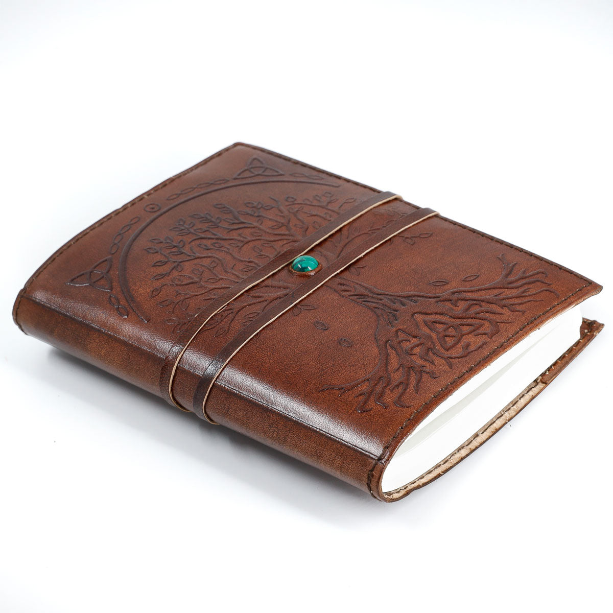 Leather Journal with Button Closure - Tree of Life