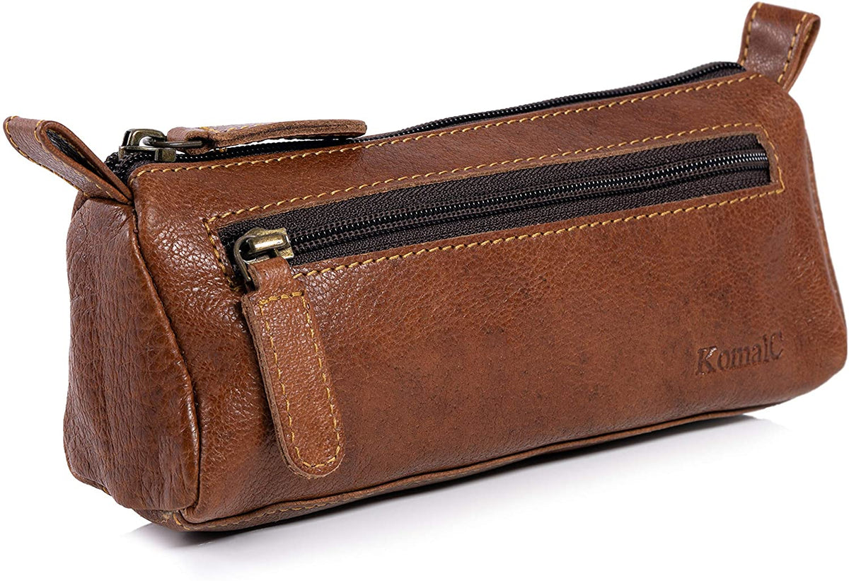Leather Pencil Case Handcrafted Pen pouch Elegant and pratical gift for  students ,artists. Perfect for office,college 