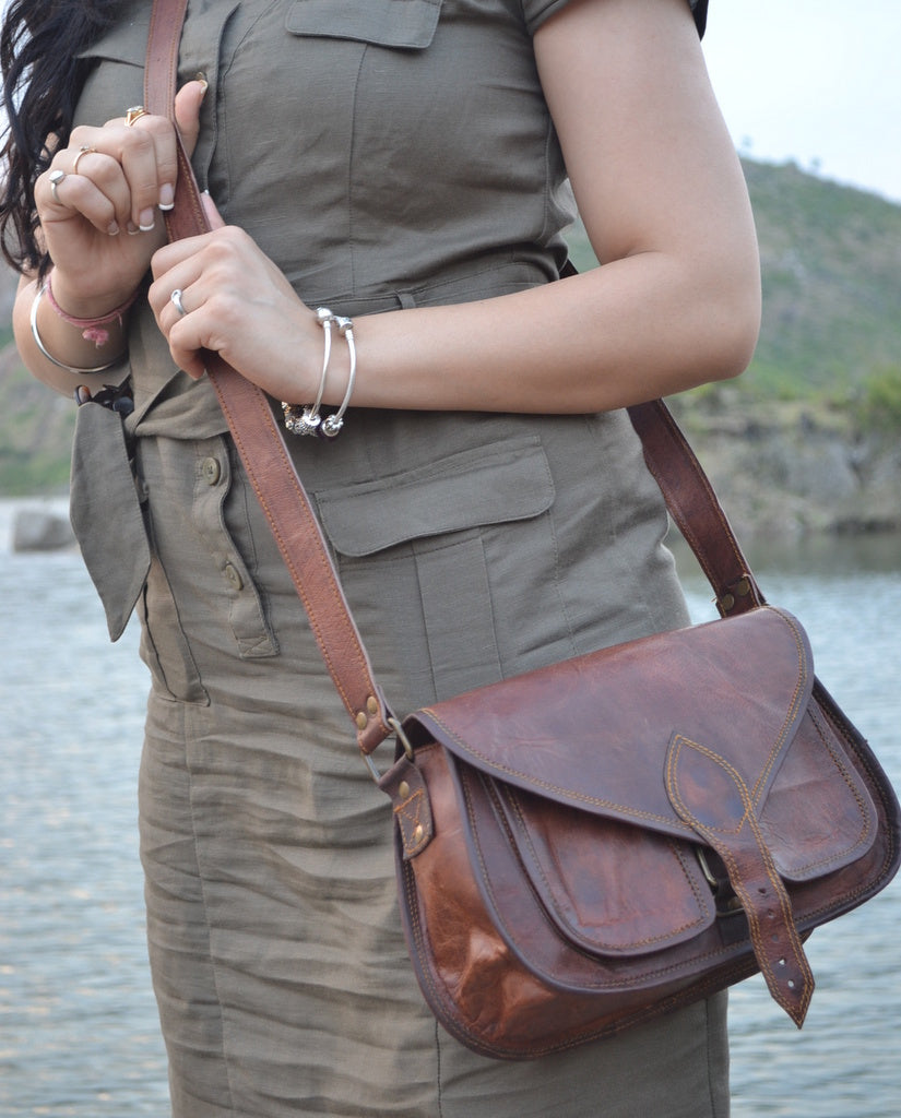 Women's Leather Satchel Purse