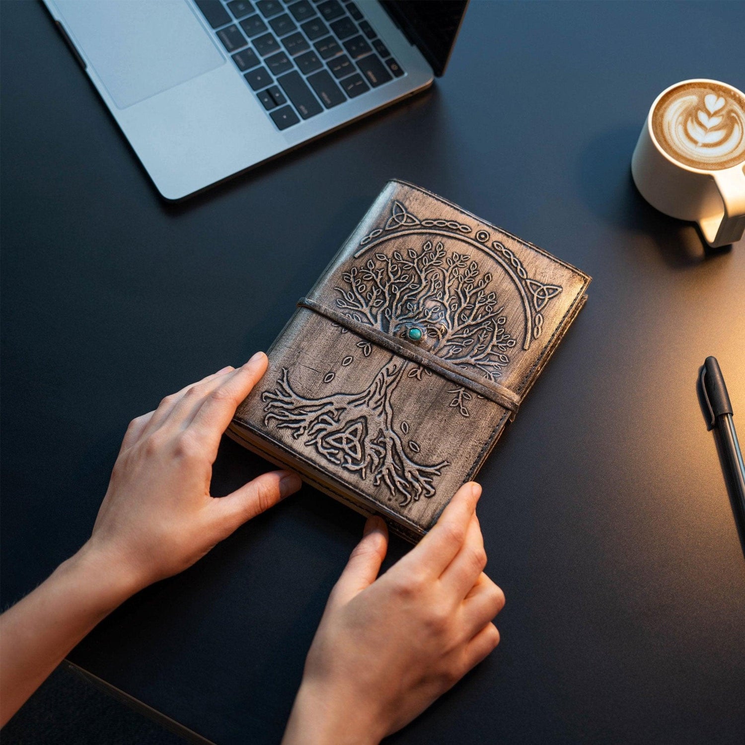 Refillable Tree of Life leather journal
