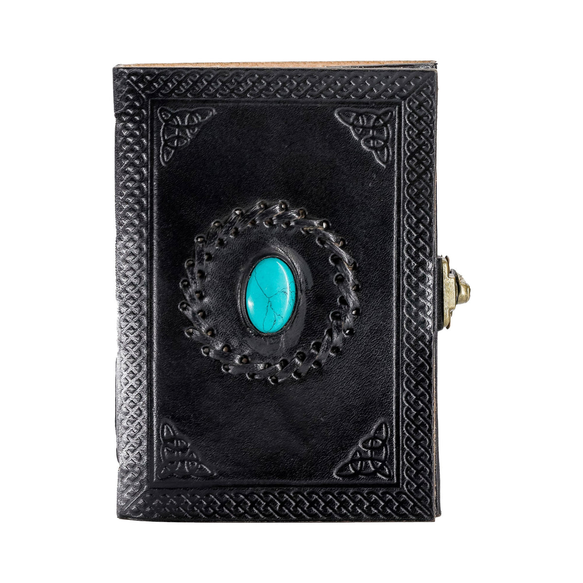 Leather Journal Handmade black stone Diary Stone journal Blank pages n