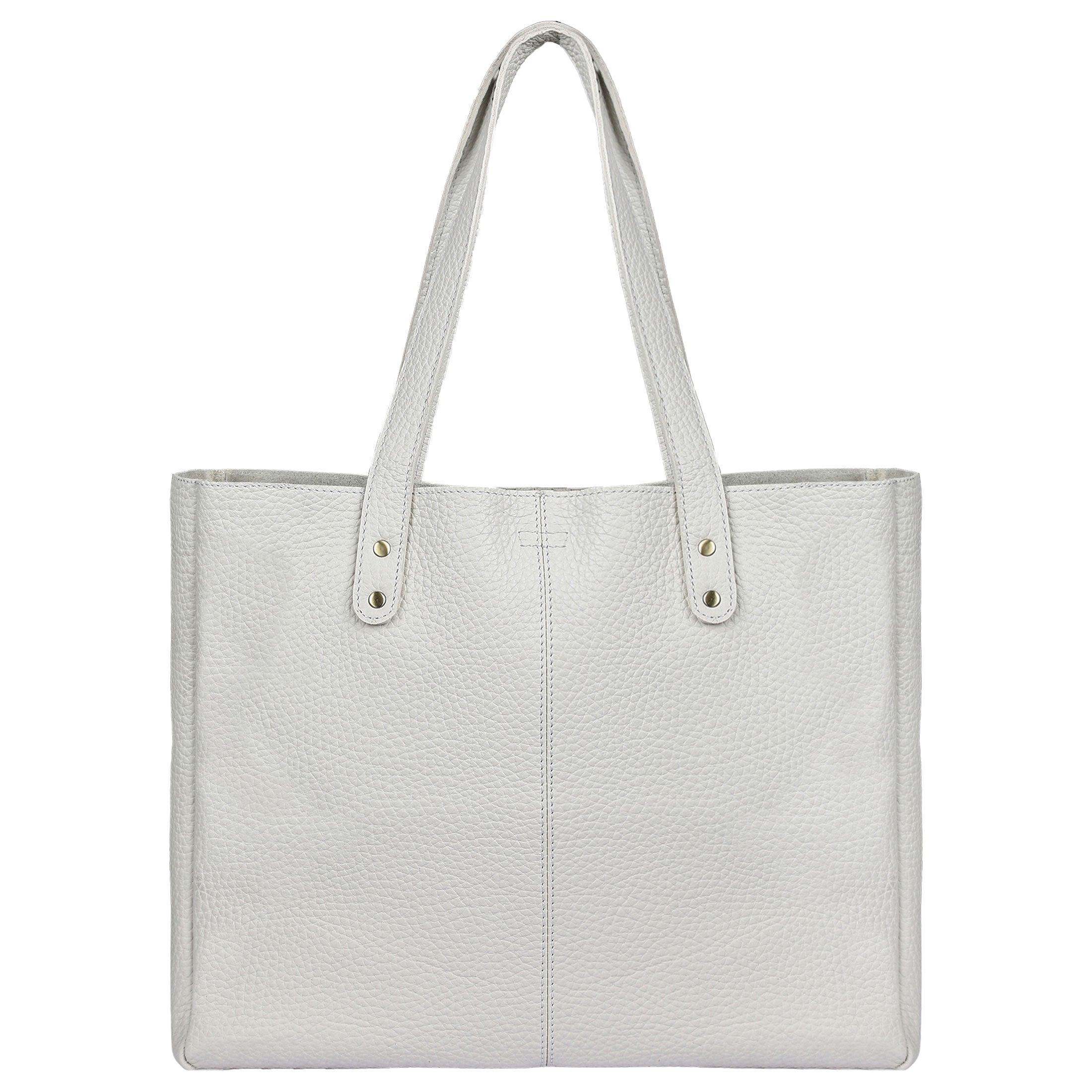 Snow leather tote bag for women