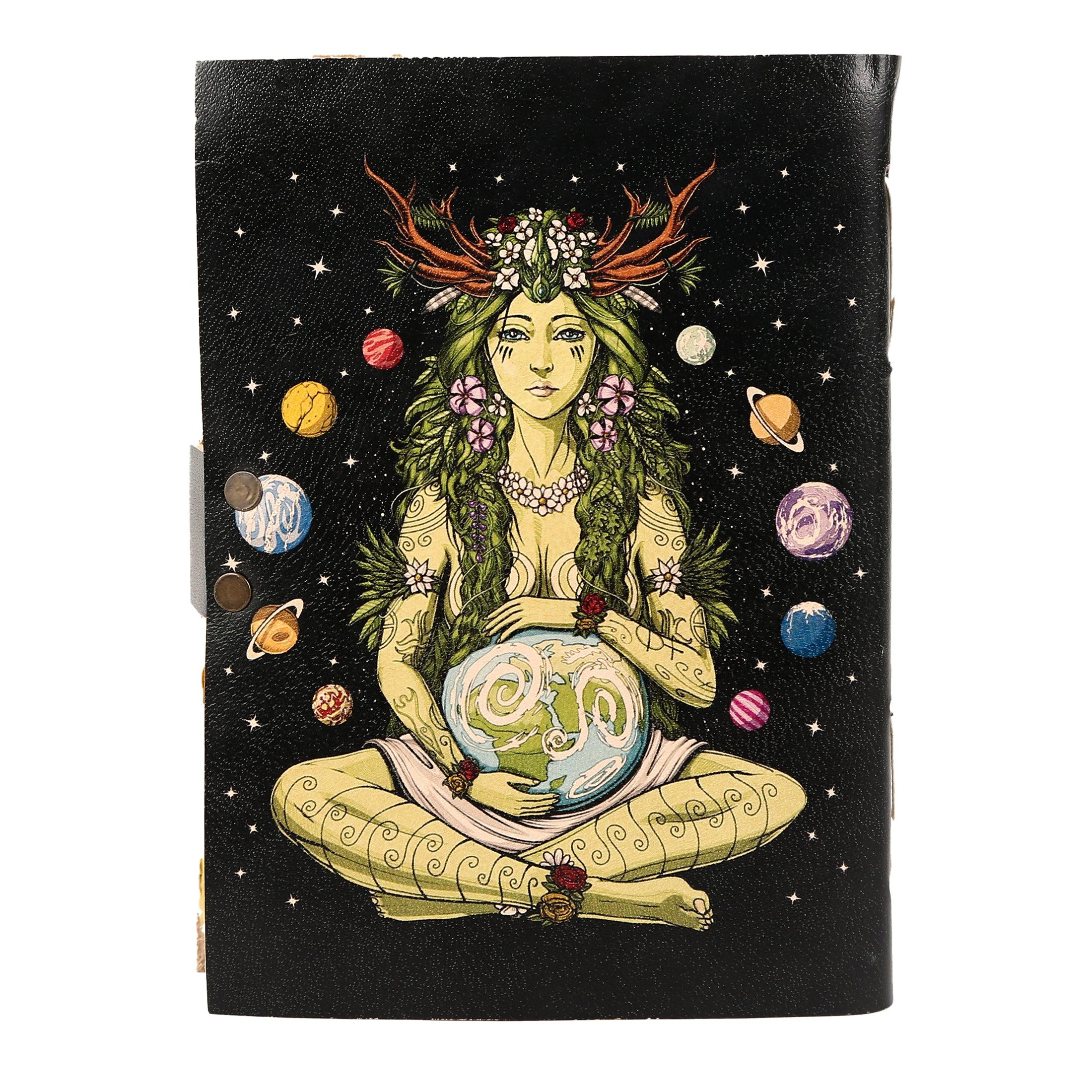 Leather Journal for Women and Men – Unlined Deckle Edge Paper, Book of Shadows, Hocus Pocus Writing Notebook, Diary, Sketchbook, Gifts for Artists