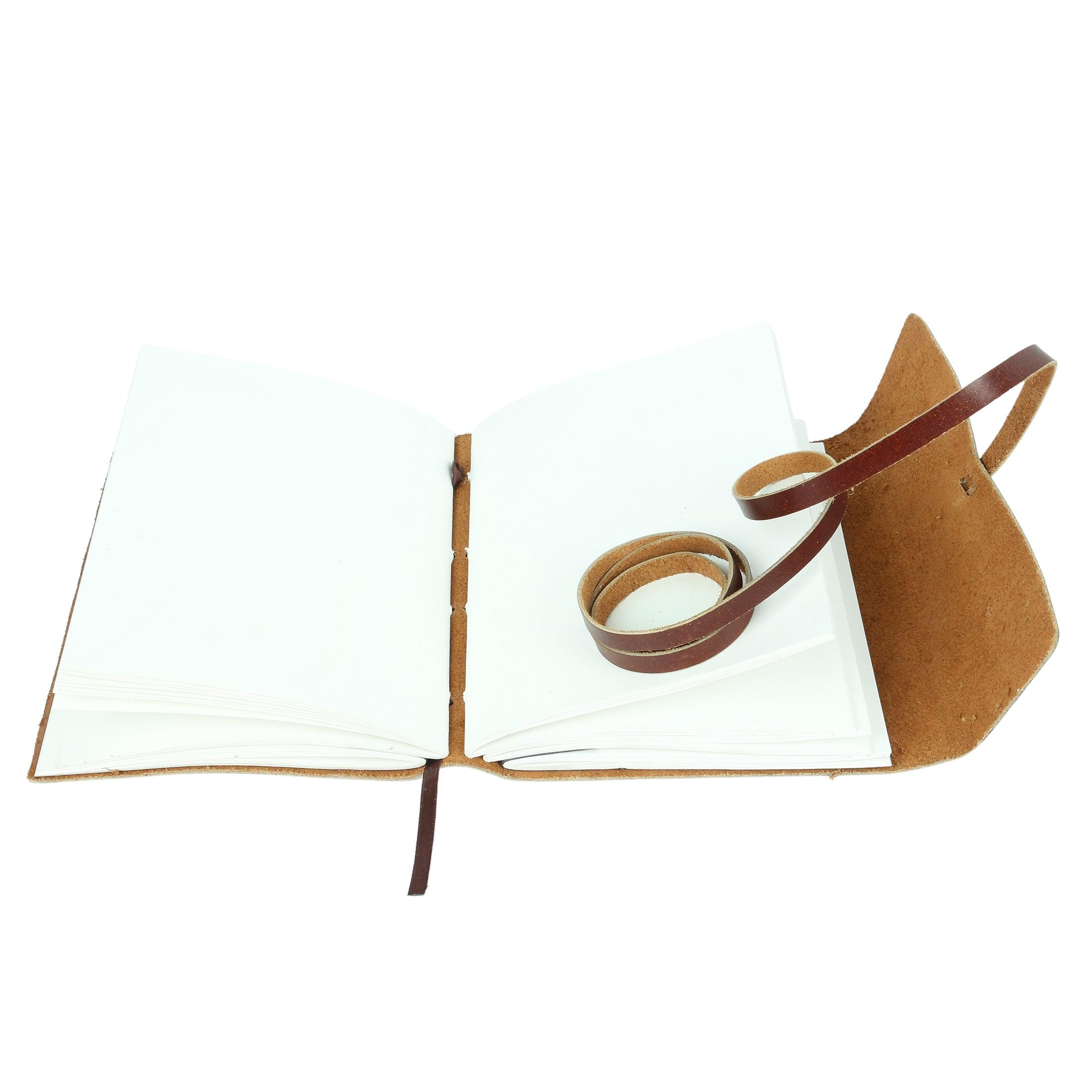 Unlined leather journal with string closure