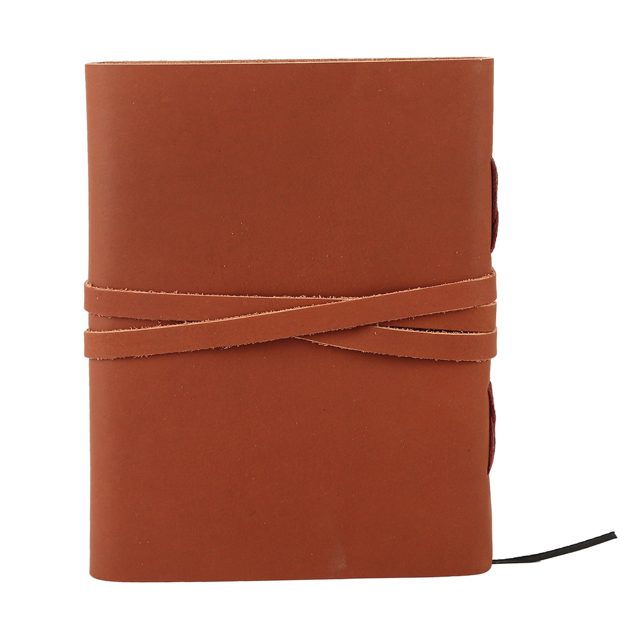 Leather journal with wrap closure
