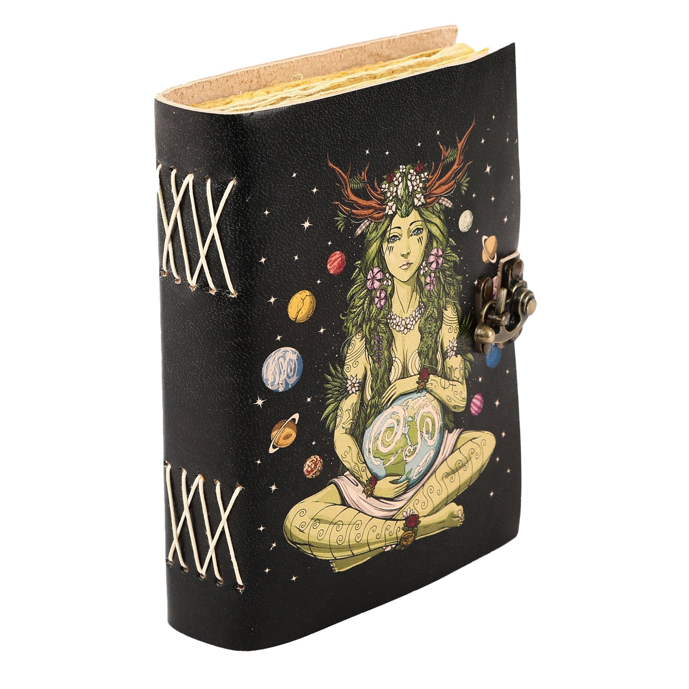 Leather Journal for Women and Men – Unlined Deckle Edge Paper, Book of Shadows, Hocus Pocus Writing Notebook, Diary, Sketchbook, Gifts for Artists