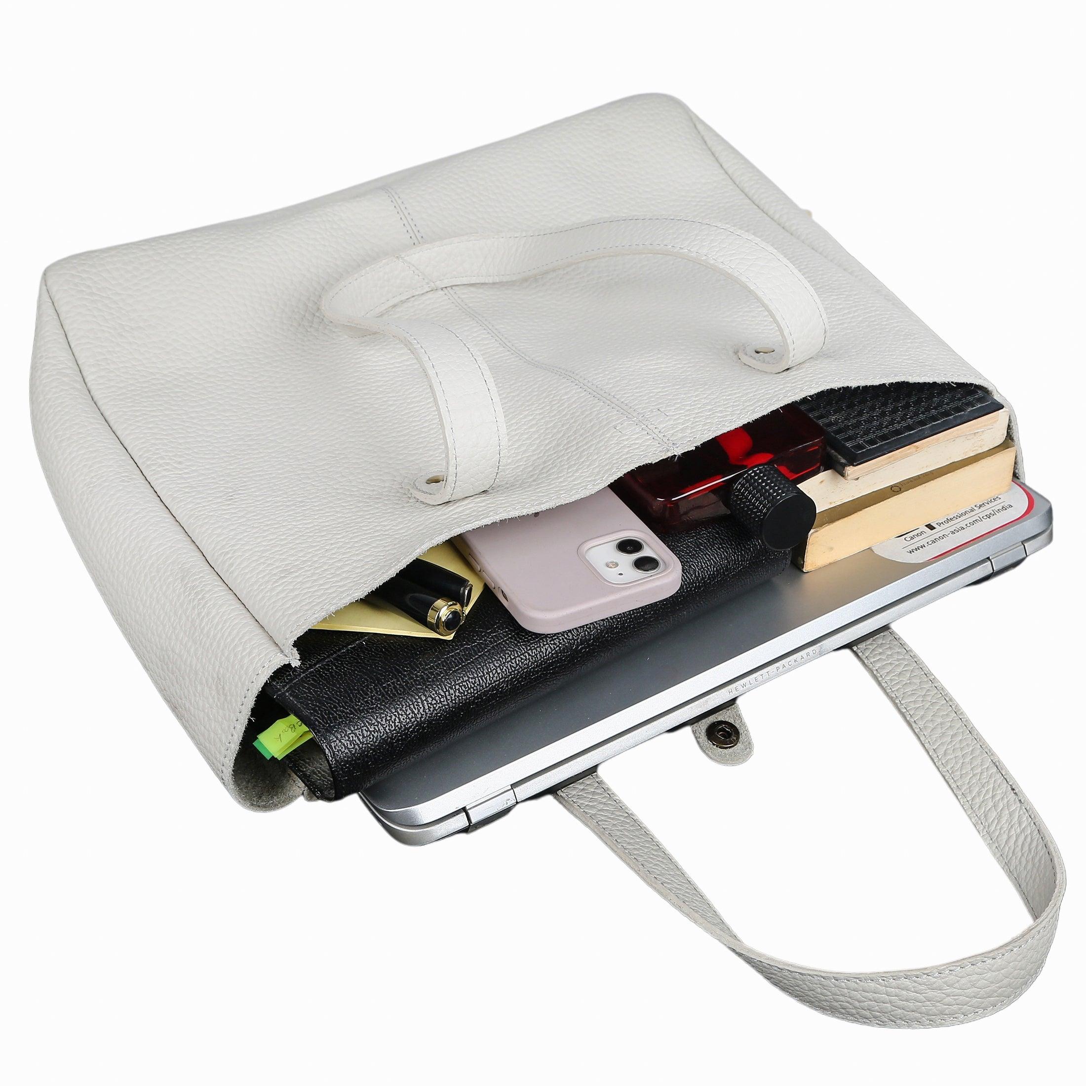 Handcrafted spacious women’s leather tote bag