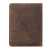 KomalC Leather Portfolio with Zipper Closure | Business Padfolio for Documents, Tablets & Accessories | Vintage Full-Grain Leather Organizer for Professionals