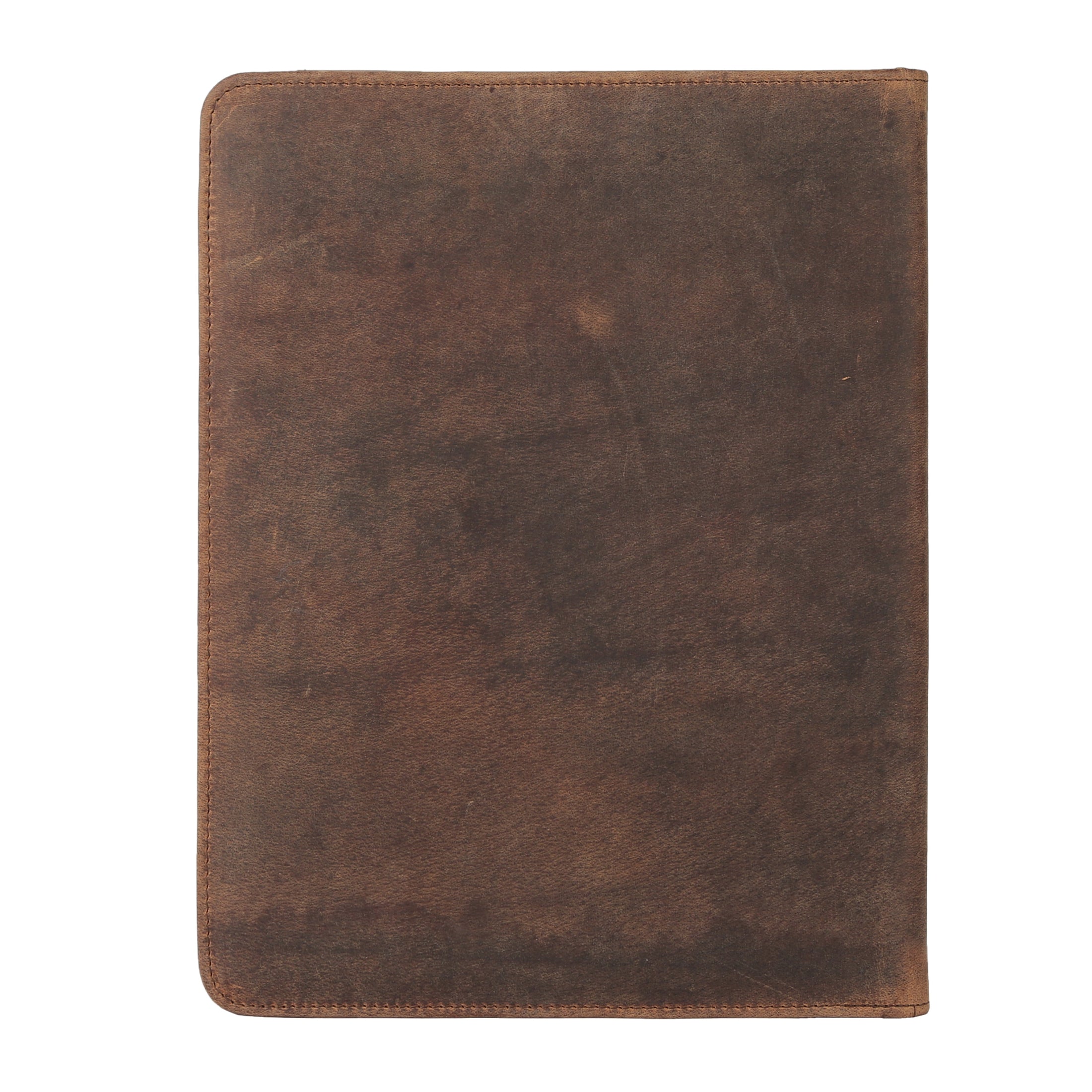 KomalC Leather Portfolio with Zipper Closure | Business Padfolio for Documents, Tablets & Accessories | Vintage Full-Grain Leather Organizer for Professionals