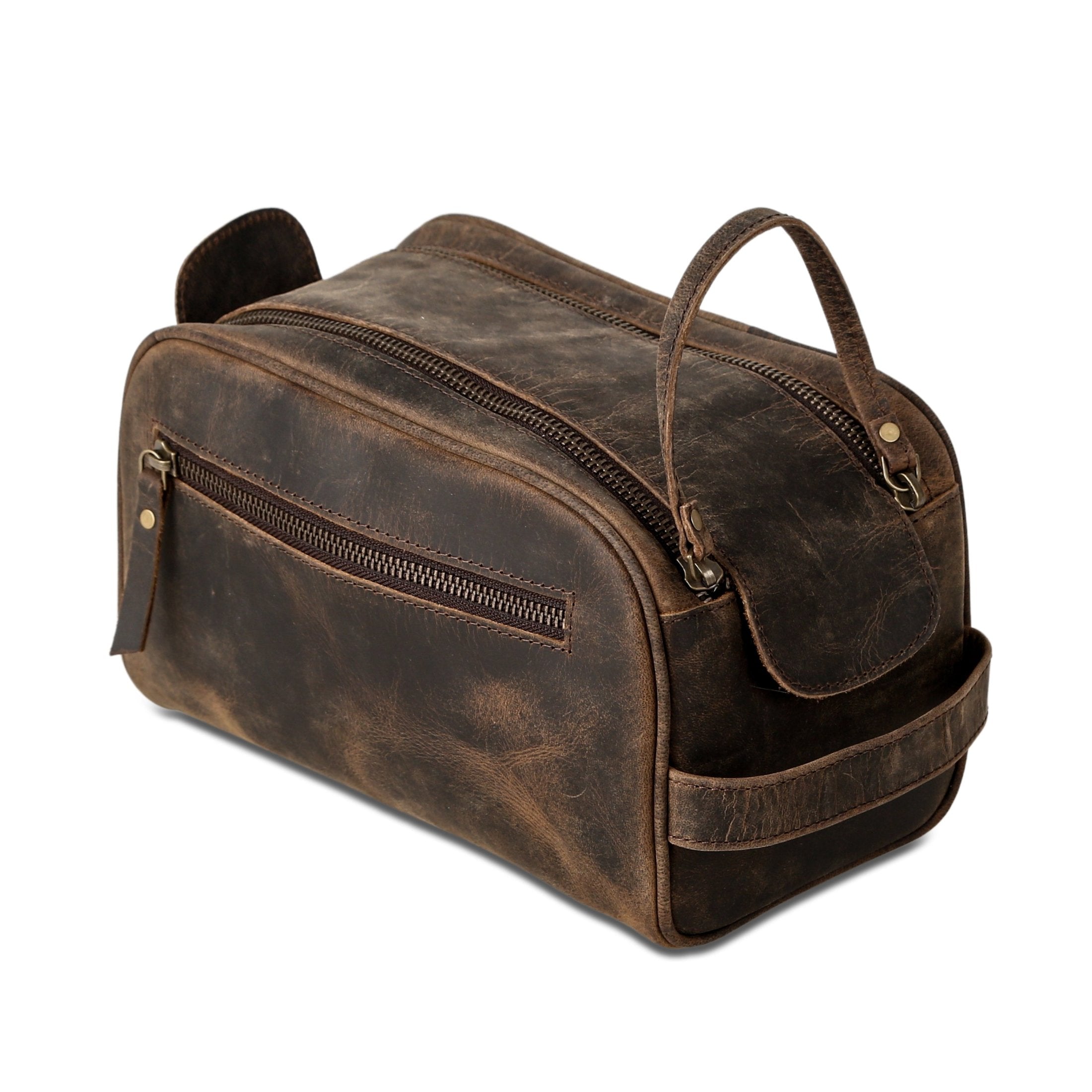 Buffalo leather dopp kit travel organizer