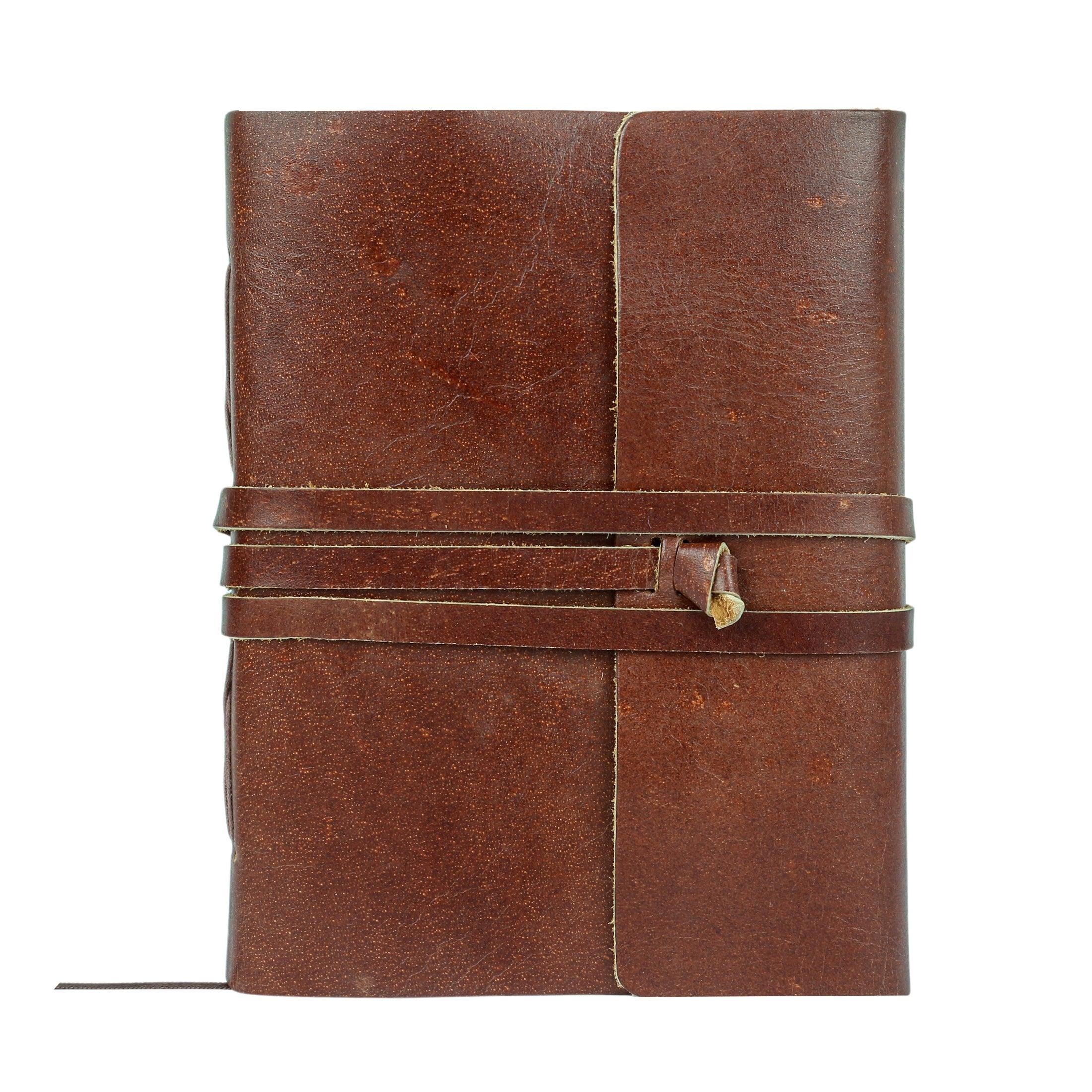 Leather journal with string closure