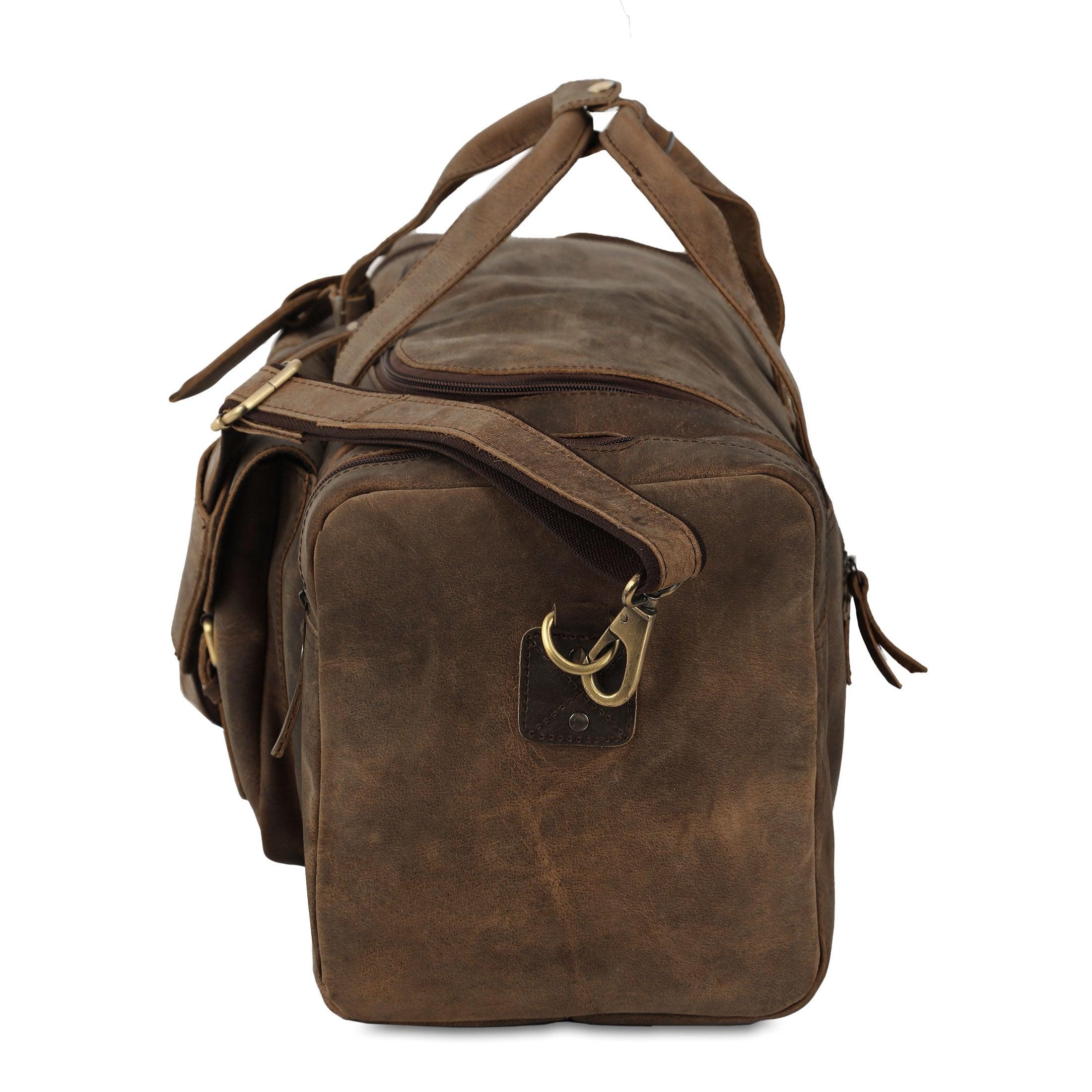 leather duffle bag with detachable strap
