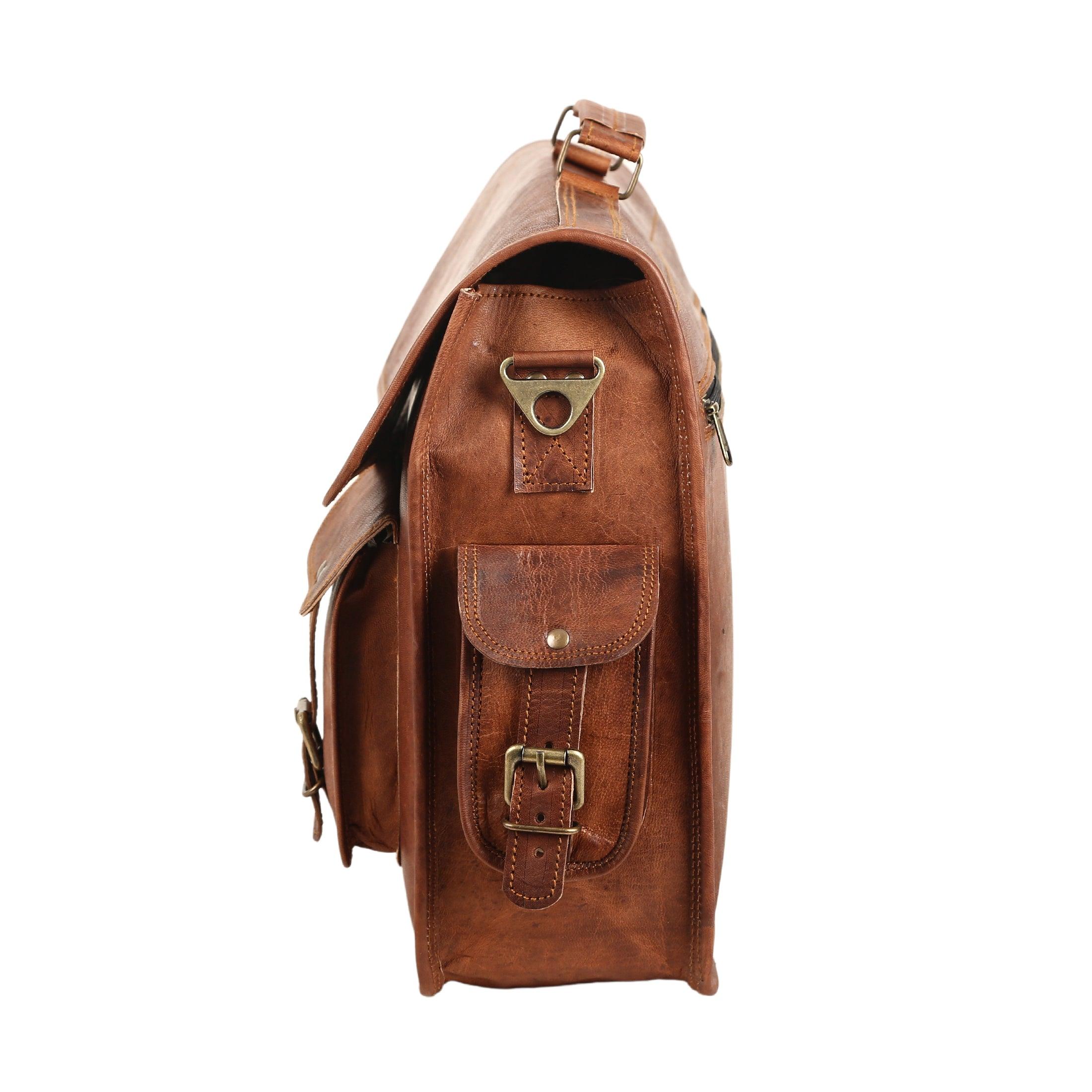 detachable and adjustable shoulder strap of leather laptop messeneger bag