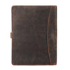 KomalC Leather Portfolio Folder with Button Closure | Business Padfolio for Professionals | Vintage Full-Grain Leather Organizer with Legal Pad Holder, Card Slots & Document Pockets