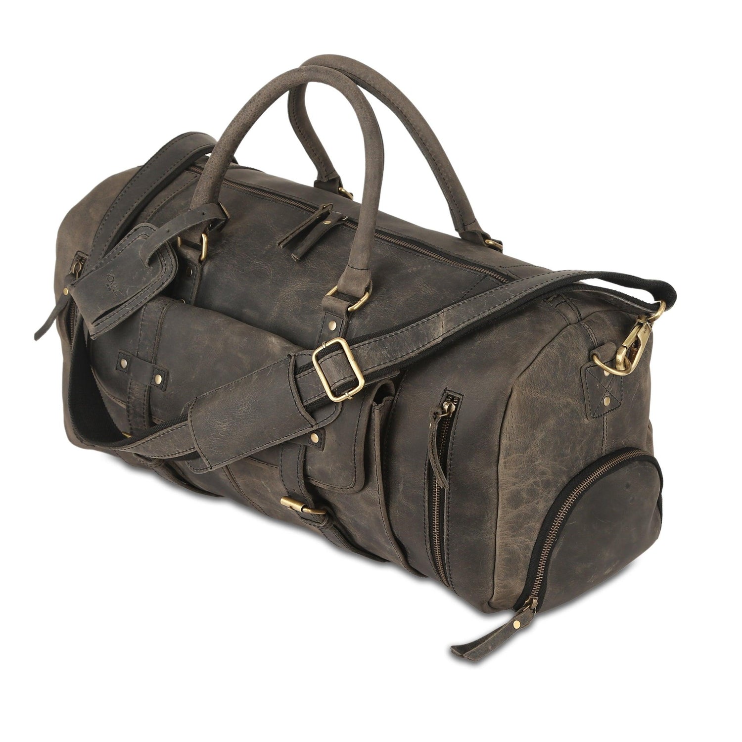 Full Grain Leather 28 Inch Leather Duffel Bags with adjustable strap and sturdy handles