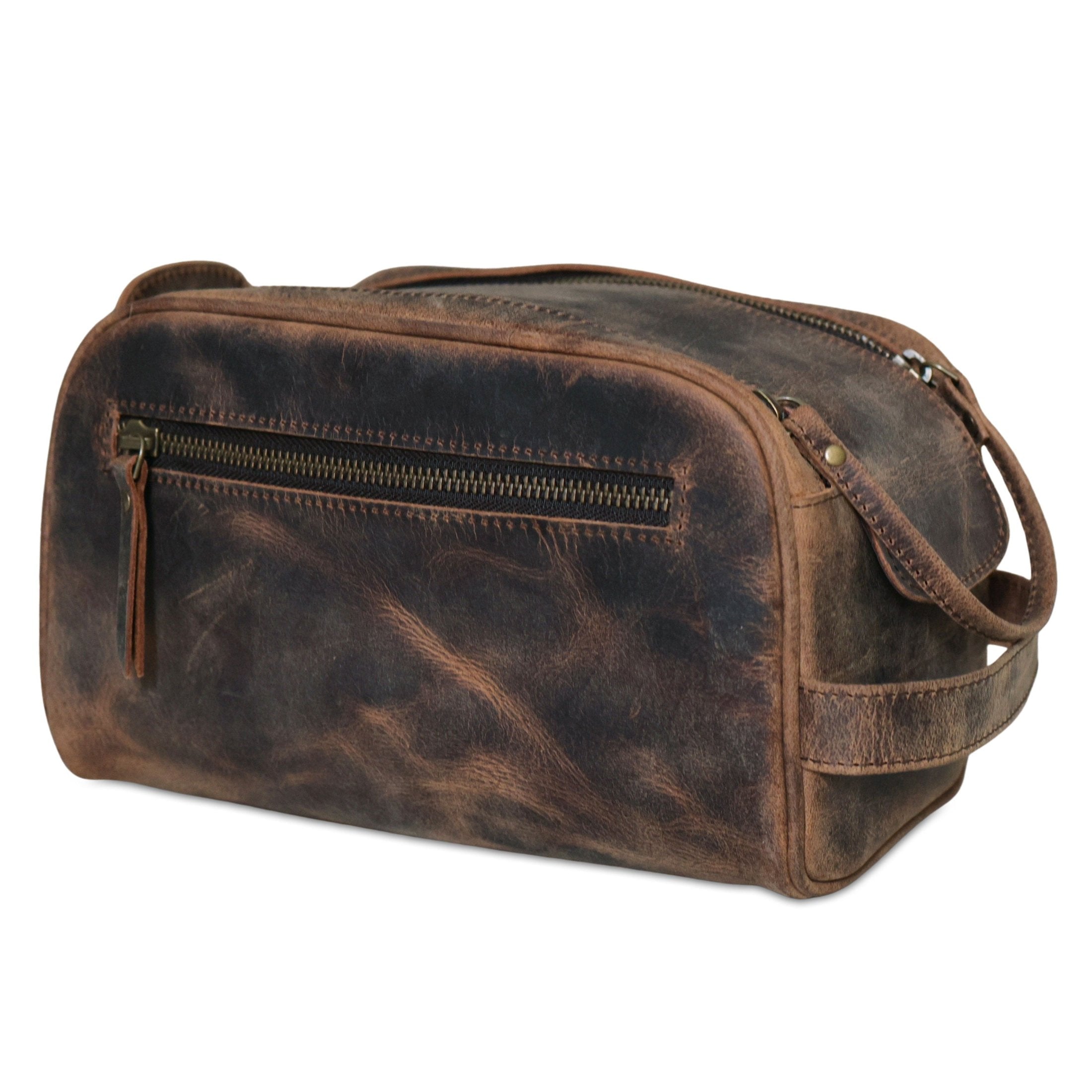 Premium Buffalo Leather Dopp Kit Toiletry Bag – Rustic Vintage