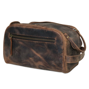 Buffalo leather dopp kit travel organizer
