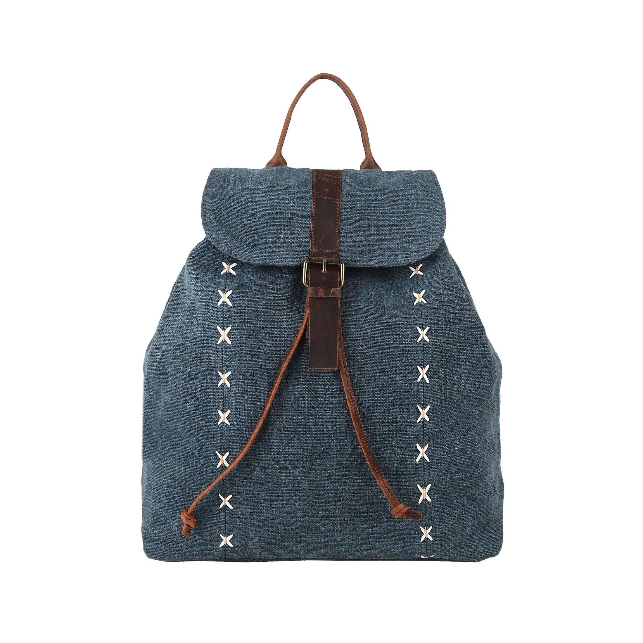 cute womens leather backpack KomalC Jute and Leather Backpack for Women & Men