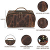 KomalC Luxury Leather Men’s Toiletry Travel Bag – Handmade Shaving Kit with Waterproof Interior, Spacious Storage & Carry Handle – leather travel Kit Bag for Men & Women