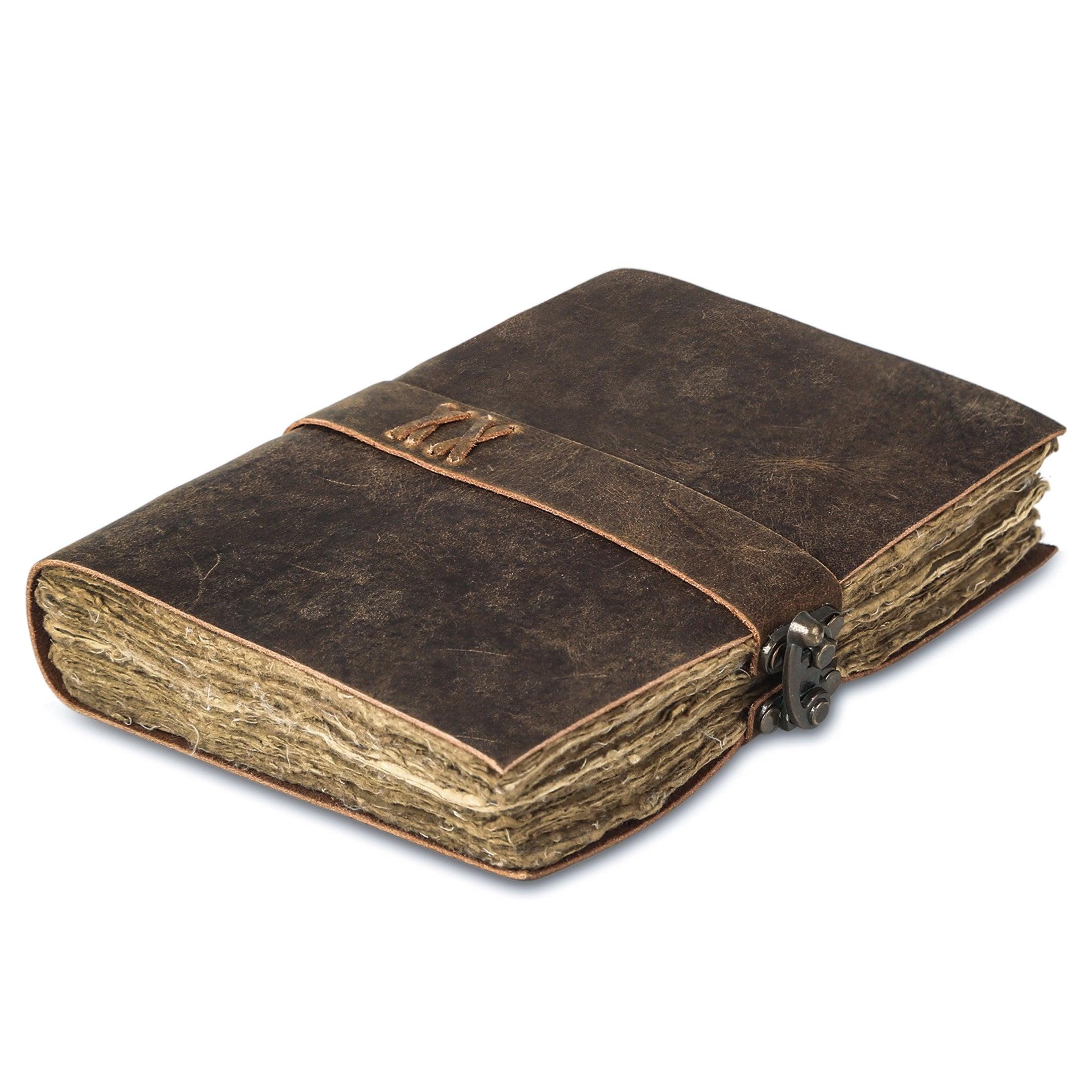 Rustic Journal Handcrafted Rustic Brown Vintage Leather Journal with Lock – 200 Pages ...