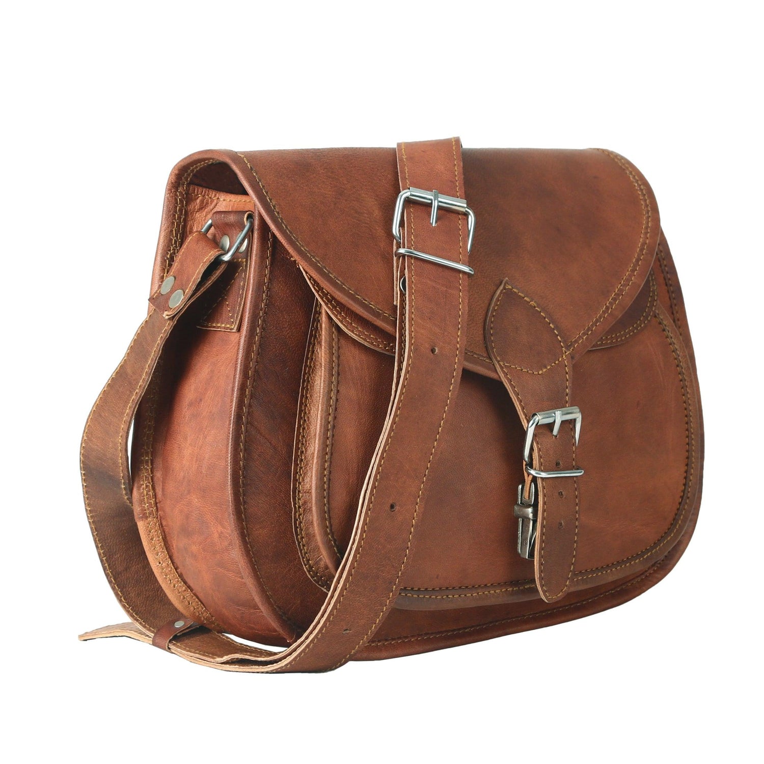 12-inch leather crossbody bag