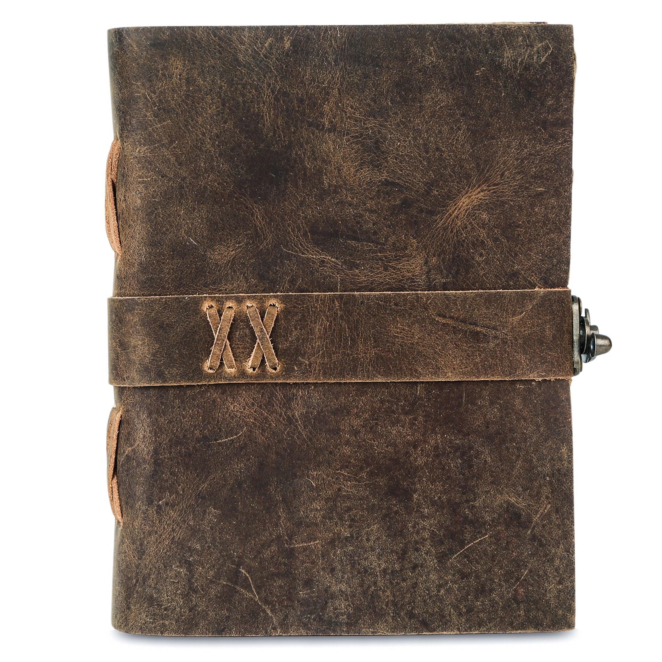 Vintage leather journal of unique distressed leather finish