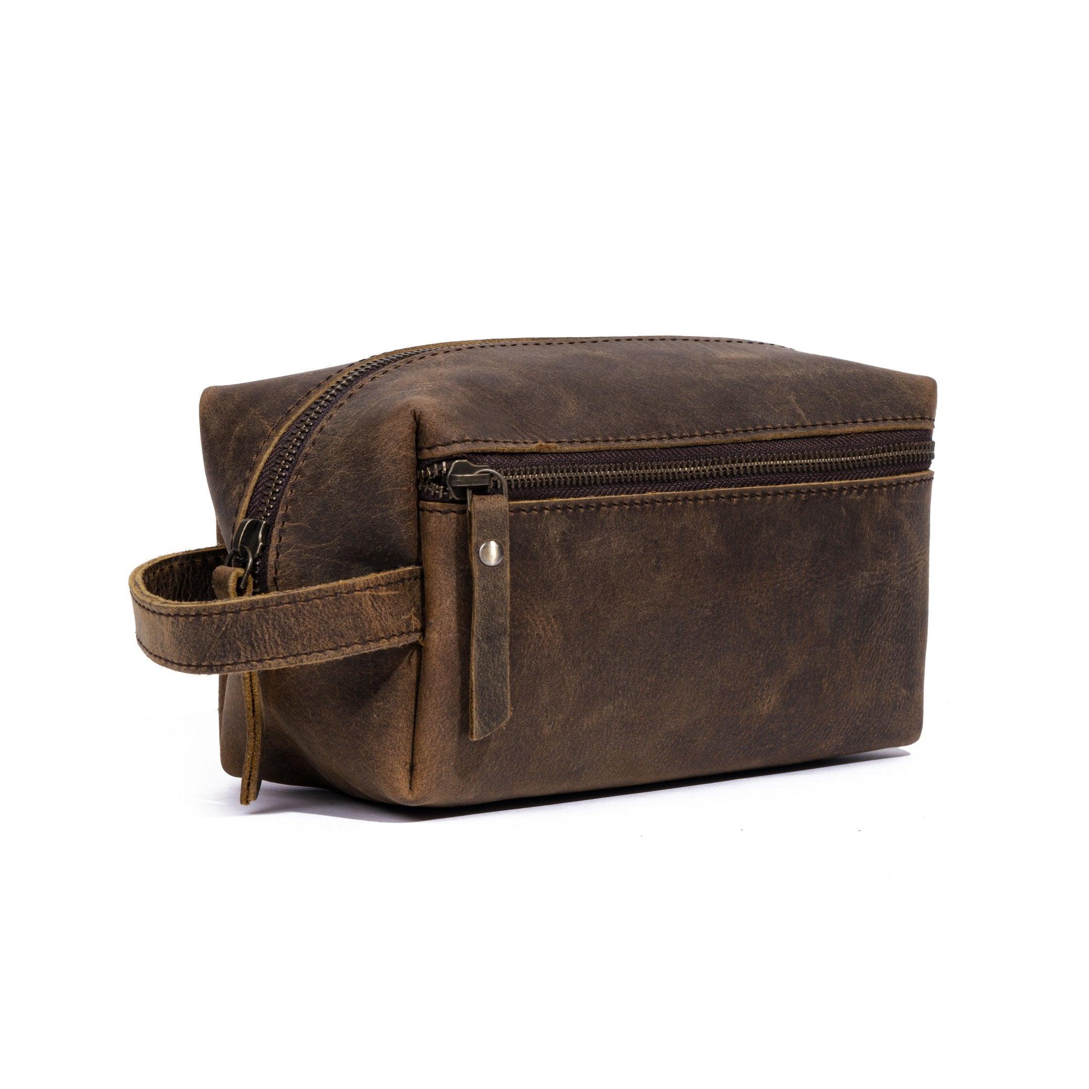 genuine leather toiletry travel bag KomalC Genuine Unisex Vanity Leather Dopp kit