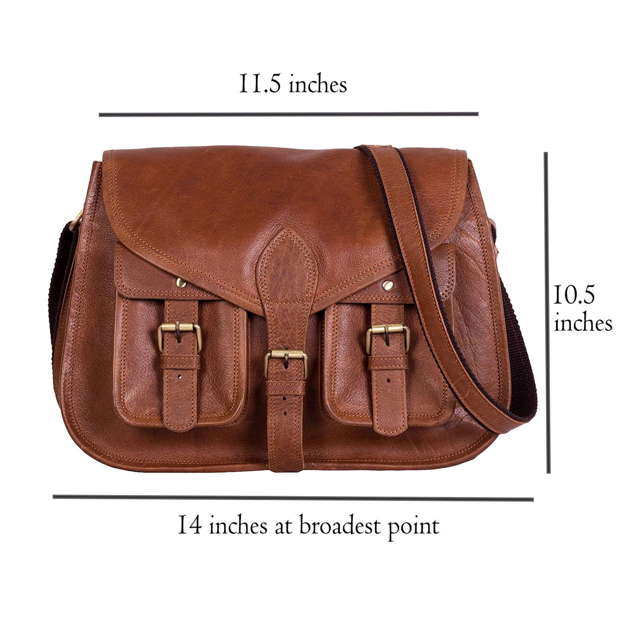 14 Inch Crossbody Satchel with Adjustable Strap