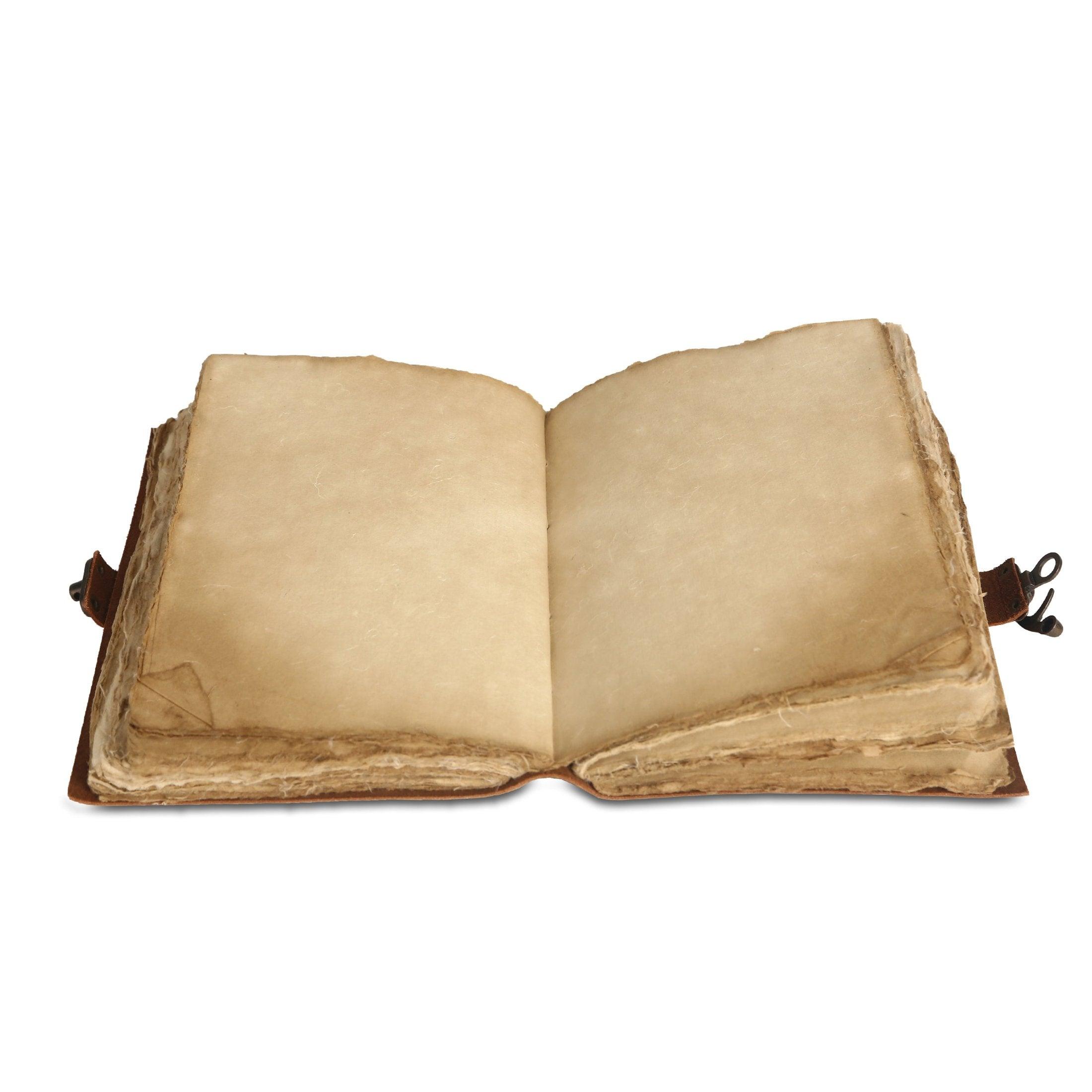 Handmade leather journal of deckle edge paper