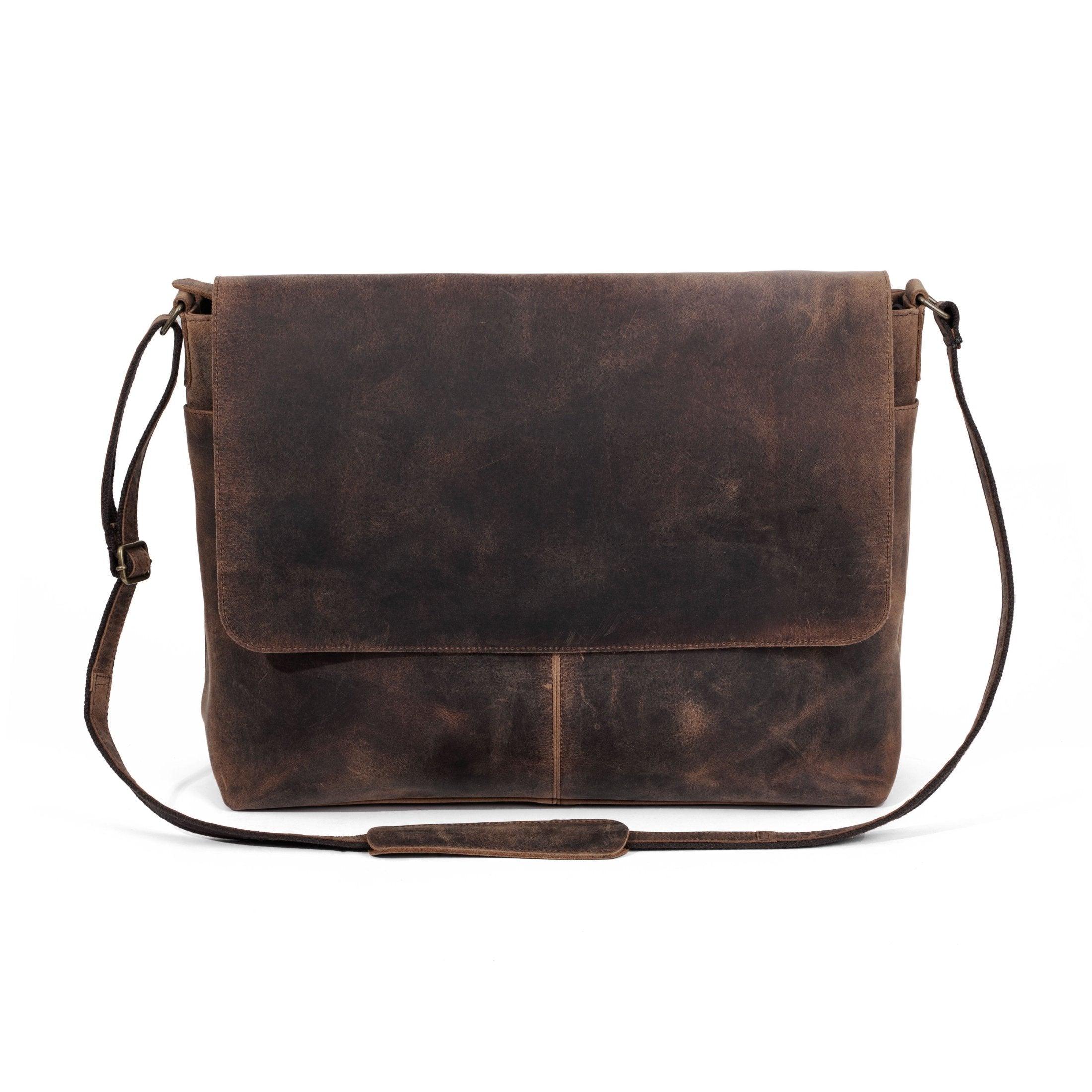 Handcrafted full-grain leather briefcase