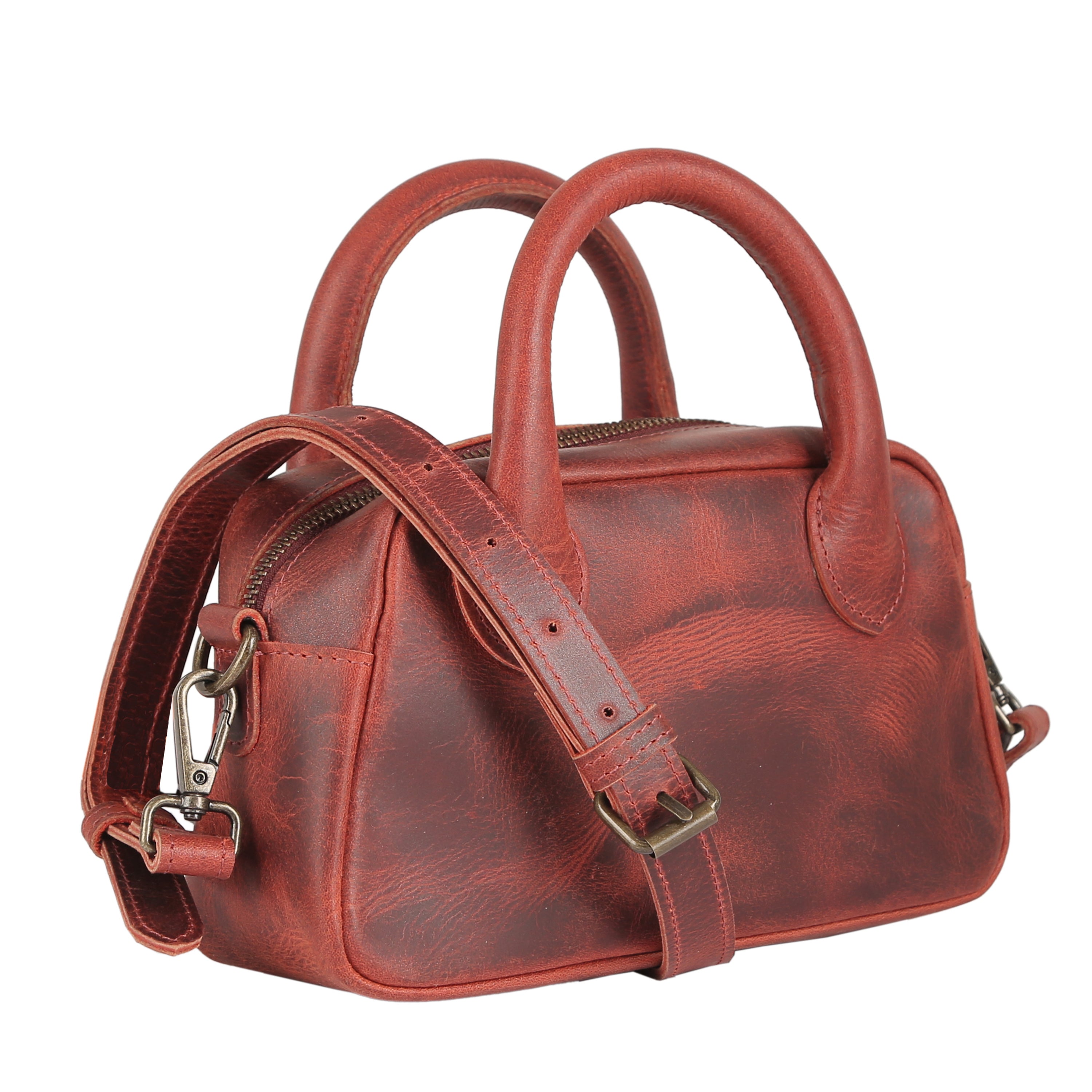 KomalC Mini Top Handle Crossbody Bag for Women – Leather Shoulder Handbag with Adjustable Strap