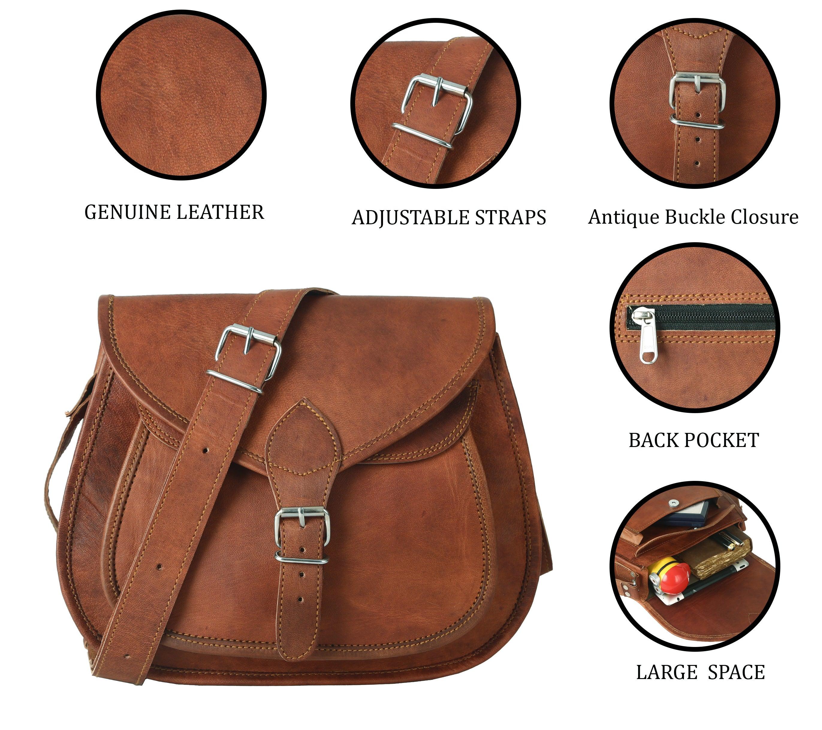 Komal's Passion Leather Brown Large Satchel Crossbody purchases Bag