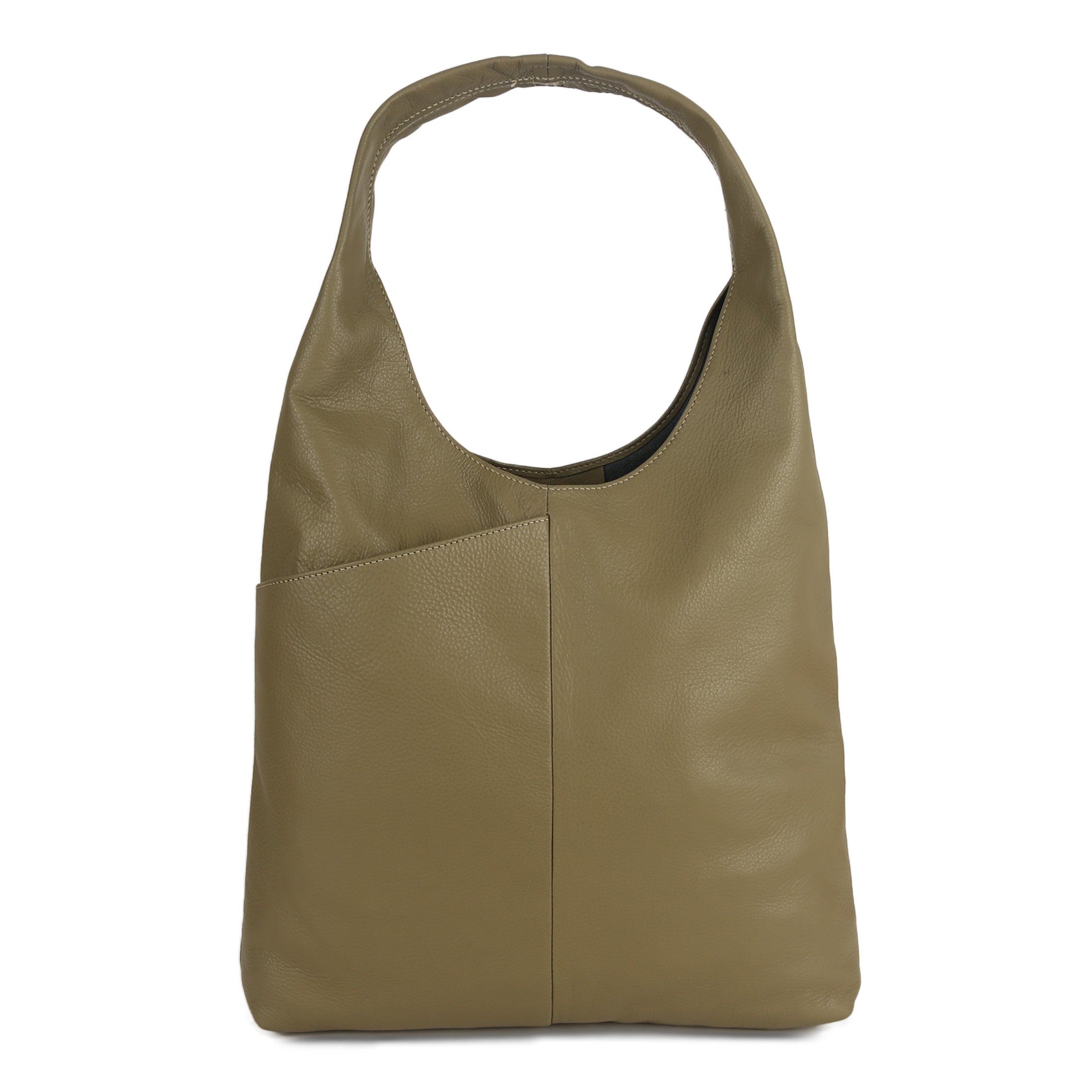 Olive Green Italian Leather Tote Bag - Heather Borg - SGB