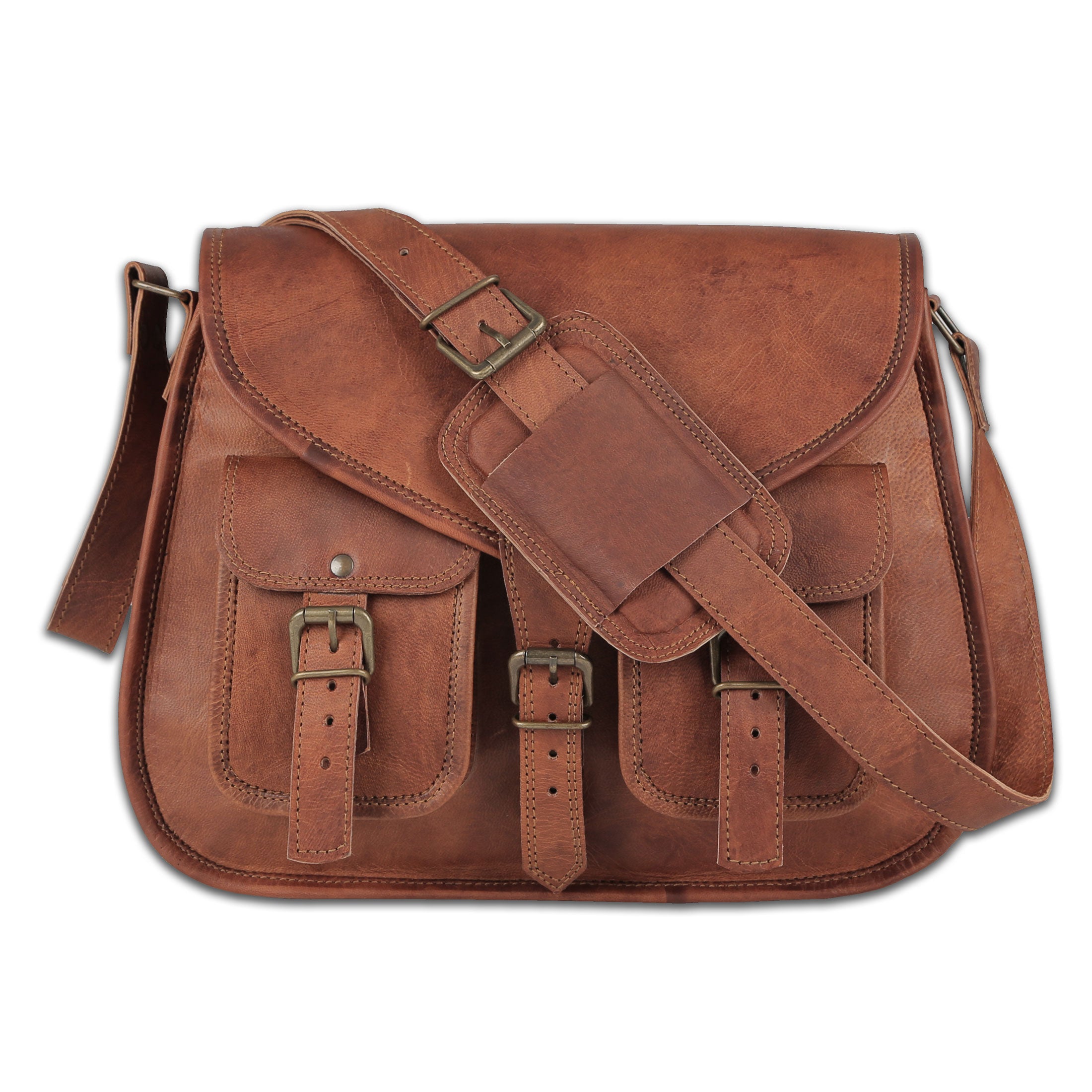 Leather Purse for Women – 14 Inch Shoulder Bag, Crossbody Satchel, Ladies Tote Travel Purse, Genuine Leather