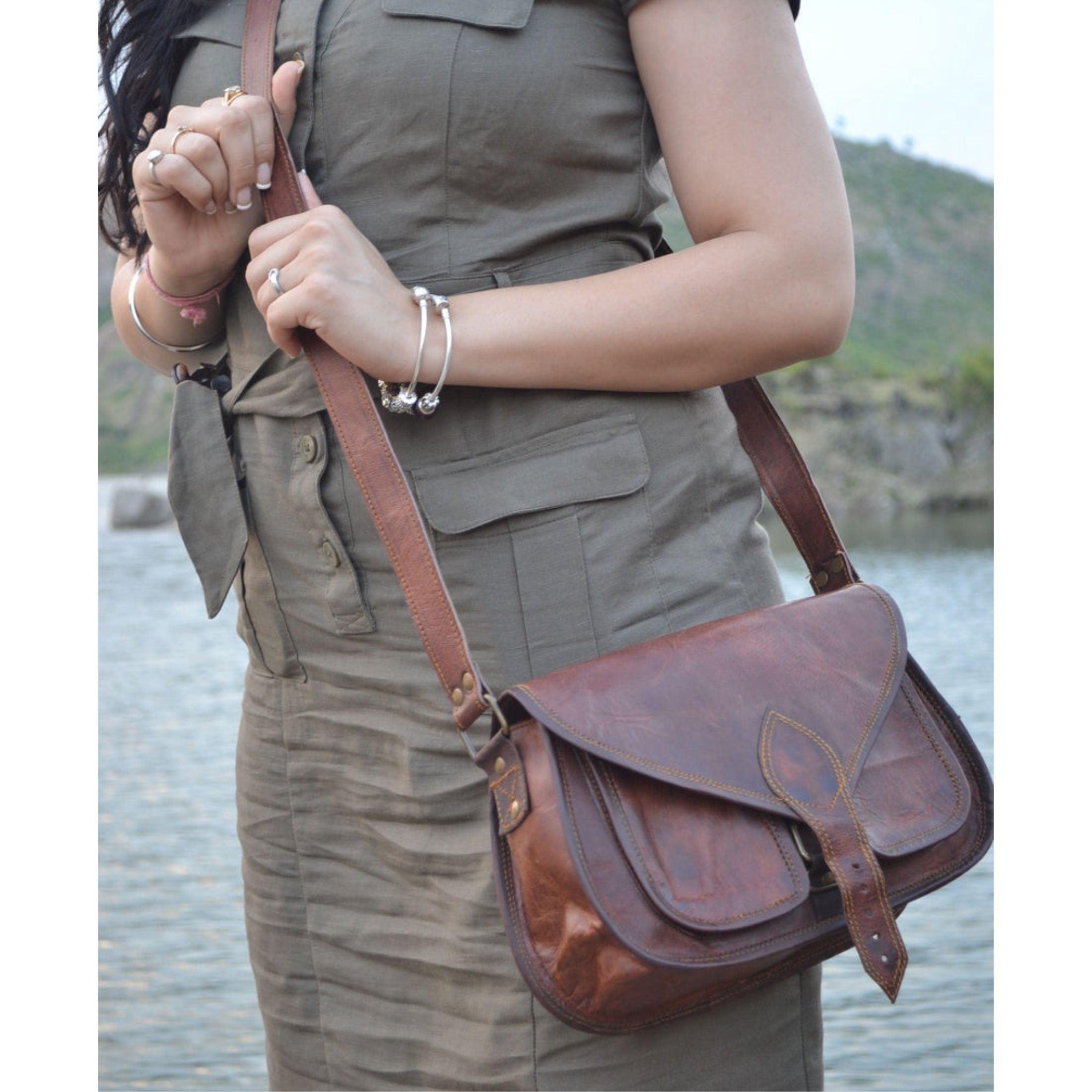 Vintage goat leather satchel